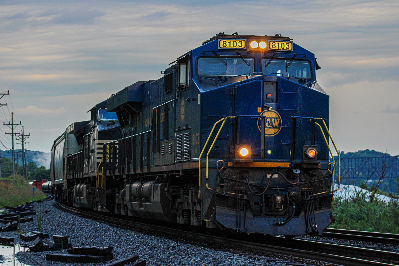 NS 8103 is a class ES44AC and  is pictured in Ironton , Ohio, USA.  This was taken along the Kenova District  on the Norfolk Southern. Photo Copyright: Austin  West uploaded to Railroad Gallery on 12/01/2022. This photograph of NS 8103 was taken on Sunday, August 14, 2022. All Rights Reserved. 