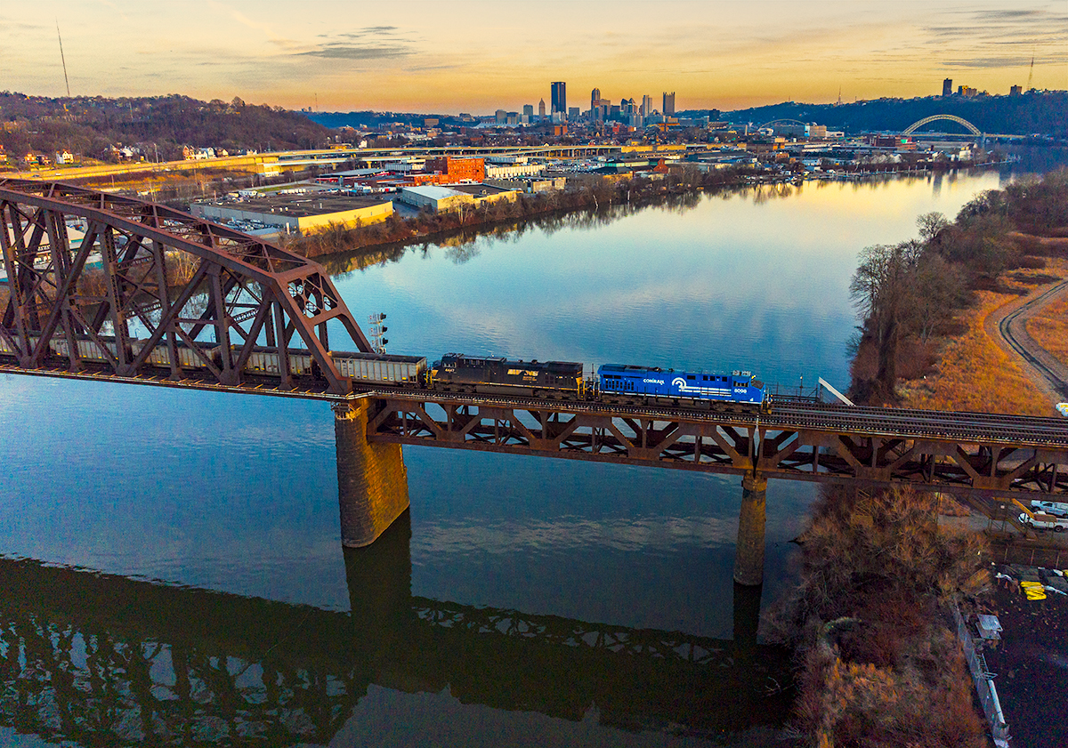 NS 8098 is a class GE ES44AC and  is pictured in Pittsburgh , Pennsylvania, United States.  This was taken along the NS Pittsburgh line on the Norfolk Southern Railway. Photo Copyright: Robby Lefkowitz uploaded to Railroad Gallery on 01/11/2024. This photograph of NS 8098 was taken on Friday, January 05, 2024. All Rights Reserved. 