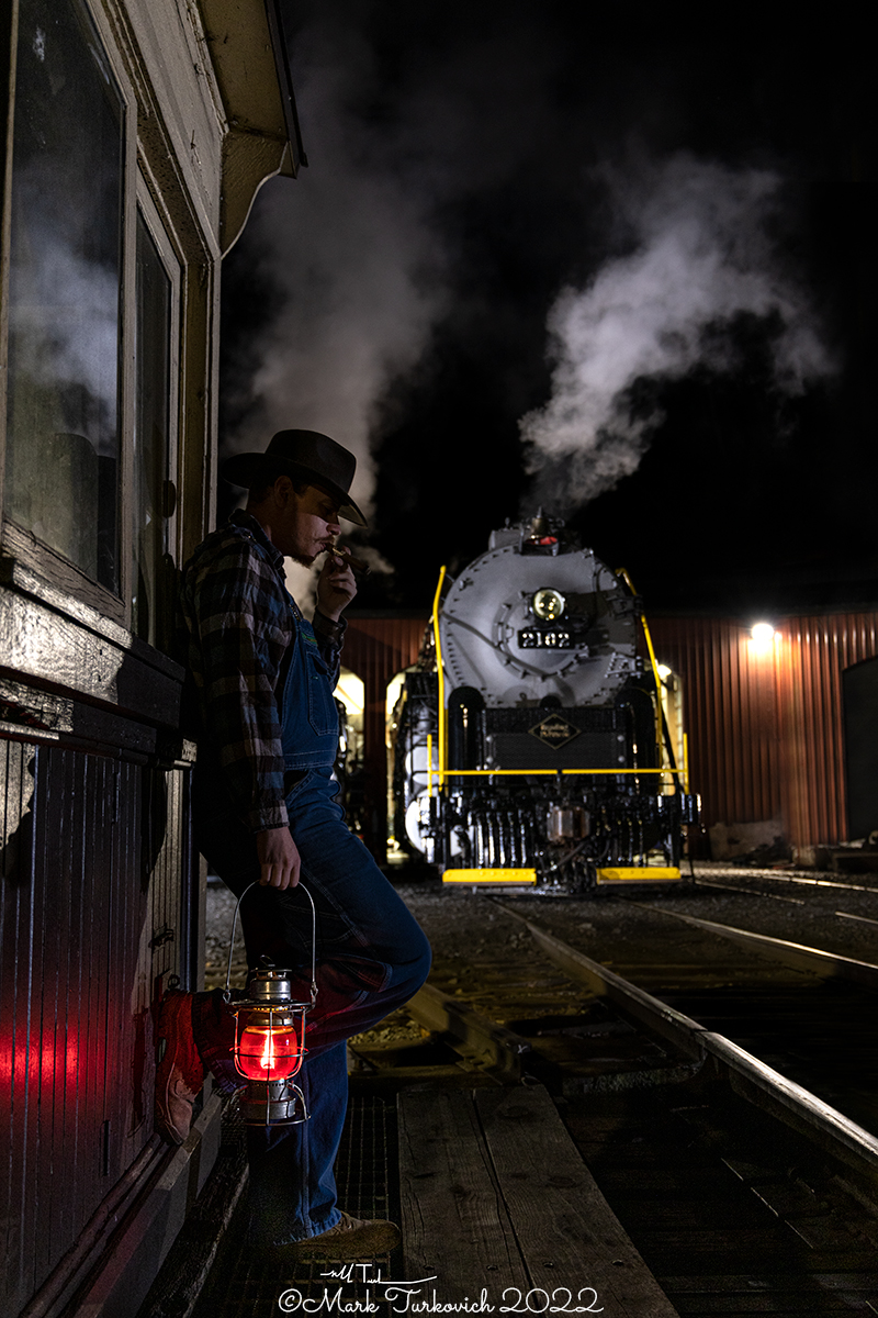 RDG 2102 is a class T-1 and  is pictured in Port Clinton, Pennsylvania, USA.  This was taken along the Reading & Northern Steam Shop on the Reading Company. Photo Copyright: Mark Turkovich uploaded to Railroad Gallery on 12/01/2022. This photograph of RDG 2102 was taken on Saturday, August 13, 2022. All Rights Reserved. 