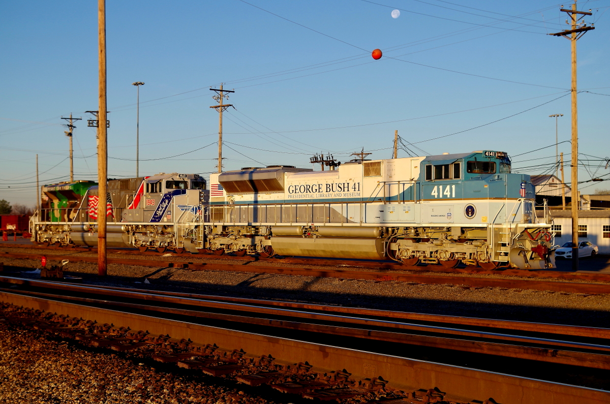 UP 4141 is a class EMD SD70ACe and  is pictured in Little Rock, Arkansas, USA.  This was taken along the Little Rock/UP on the Union Pacific Railroad. Photo Copyright: Rick Doughty uploaded to Railroad Gallery on 01/15/2024. This photograph of UP 4141 was taken on Monday, December 24, 2018. All Rights Reserved. 