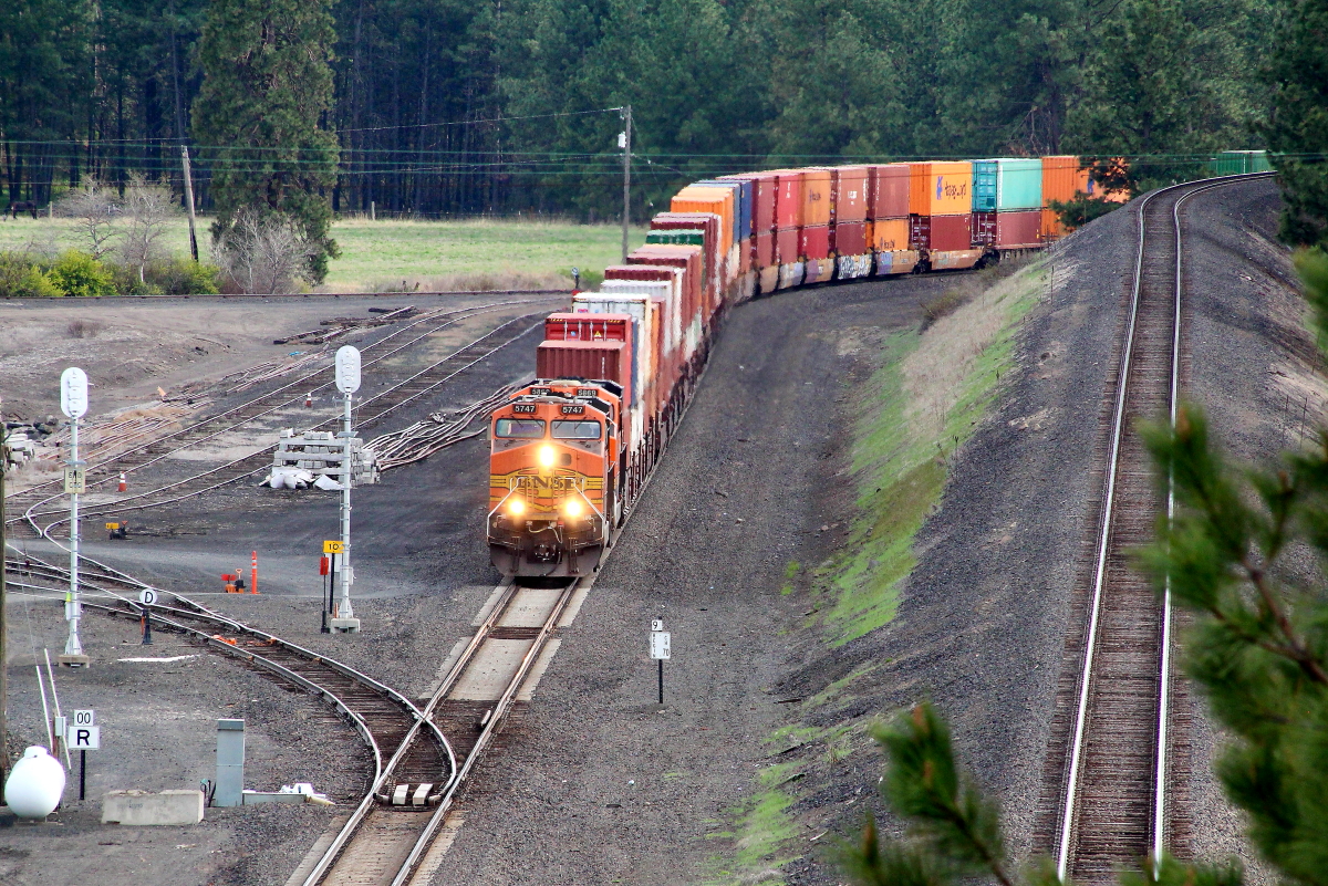 BNSF 5747 is a class GE ES44AC and  is pictured in Marshall, Washington, USA.  This was taken along the Pasco/BNSF on the buns. Photo Copyright: Rick Doughty uploaded to Railroad Gallery on 01/17/2024. This photograph of BNSF 5747 was taken on Friday, April 30, 2021. All Rights Reserved. 