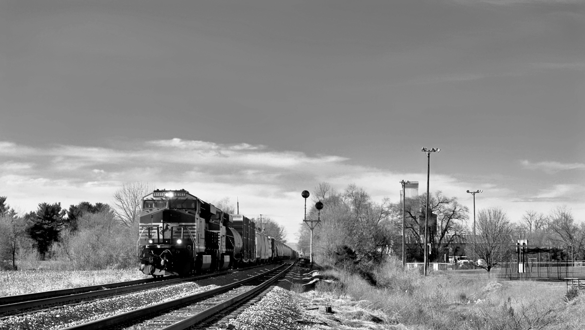 NS 8141 is a class GE ES44AC and  is pictured in Stuarts Draft, Virginia, USA.  This was taken along the NS Hagerstown District/line on the Norfolk Southern Railway. Photo Copyright: Robby Lefkowitz uploaded to Railroad Gallery on 12/02/2022. This photograph of NS 8141 was taken on Friday, December 02, 2022. All Rights Reserved. 