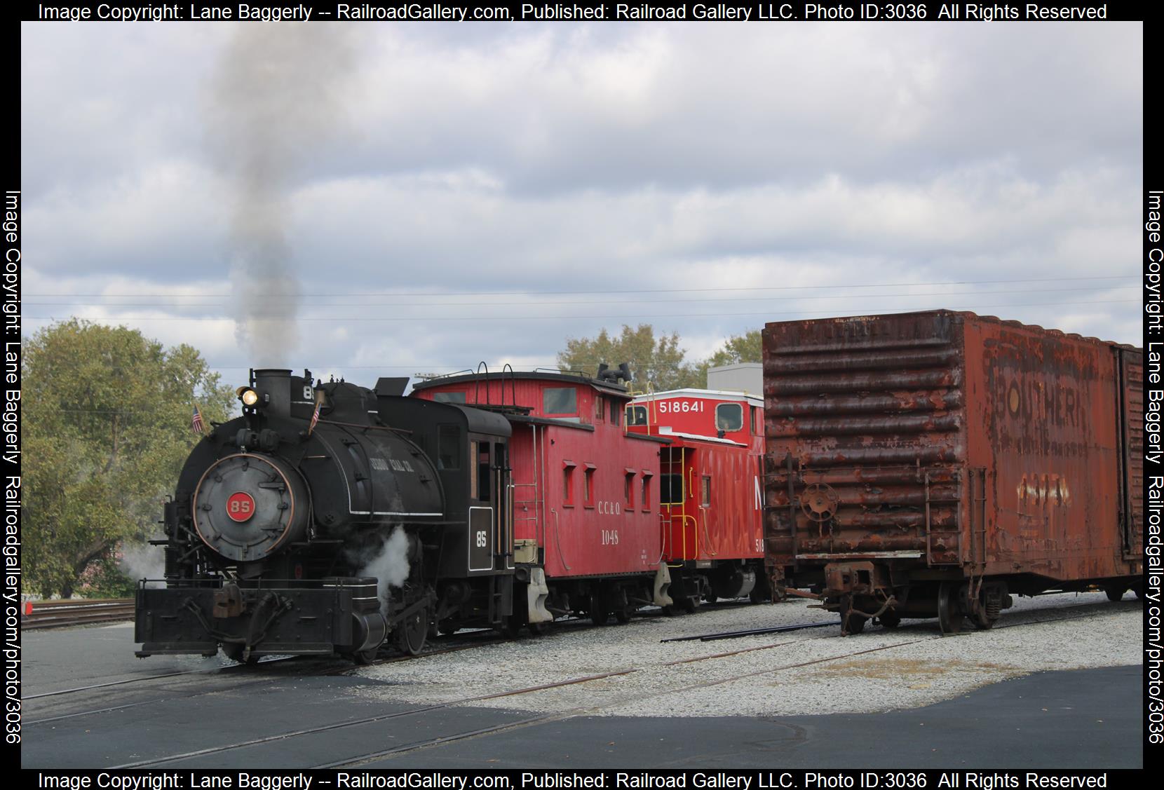 JC 85 is a class 0-4-0 and  is pictured in Spencer, North Carolina, United States.  This was taken along the NCTM on the Jeddo Coal. Photo Copyright: Lane Baggerly uploaded to Railroad Gallery on 01/27/2024. This photograph of JC 85 was taken on Sunday, October 31, 2021. All Rights Reserved. 