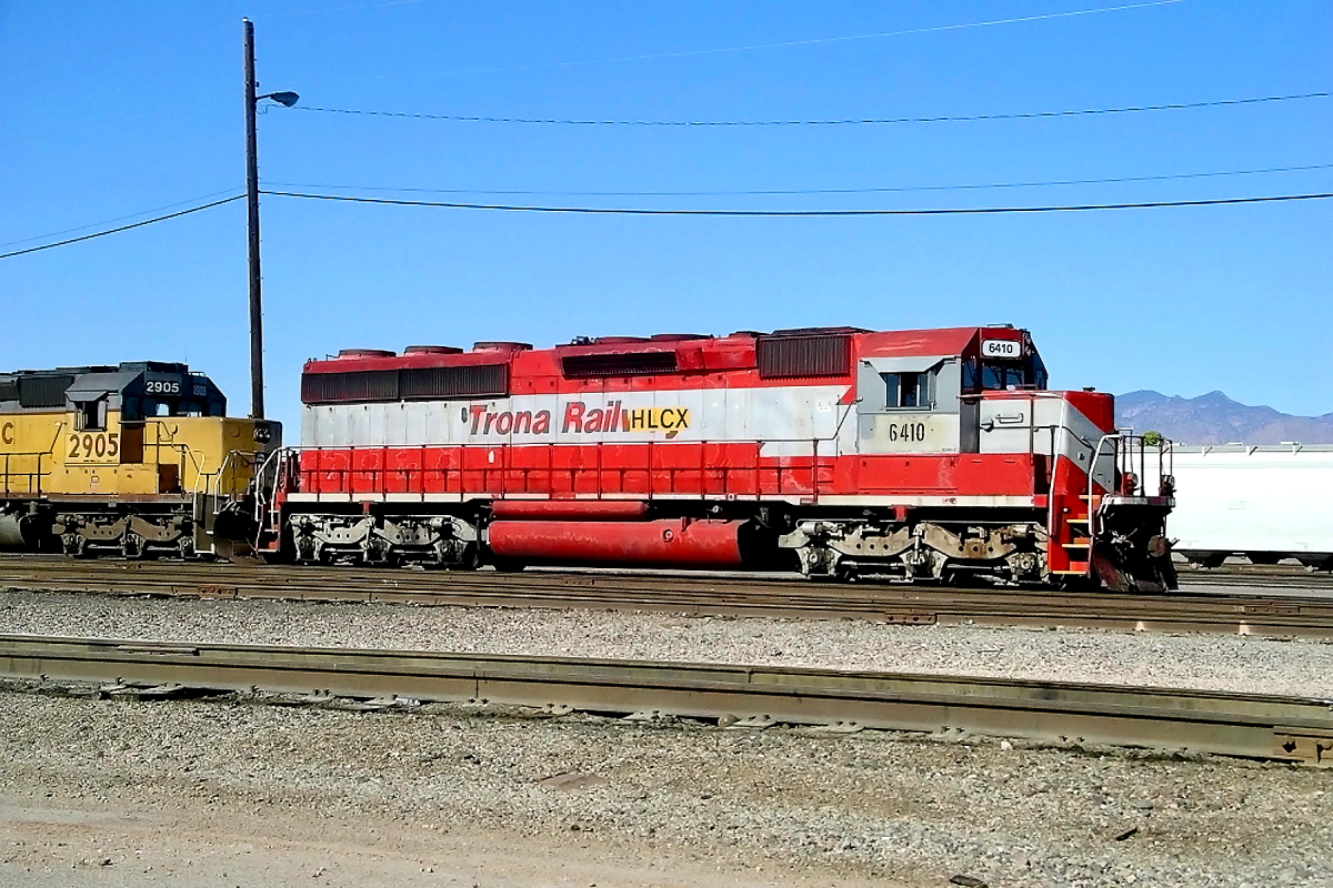 HLCX 6410 is a class EMD SD45-2 and  is pictured in Tucson, Arizona, USA.  This was taken along the Lordsburg/SP on the Trona Railway. Photo Copyright: Rick Doughty uploaded to Railroad Gallery on 01/29/2024. This photograph of HLCX 6410 was taken on Saturday, October 21, 2006. All Rights Reserved. 