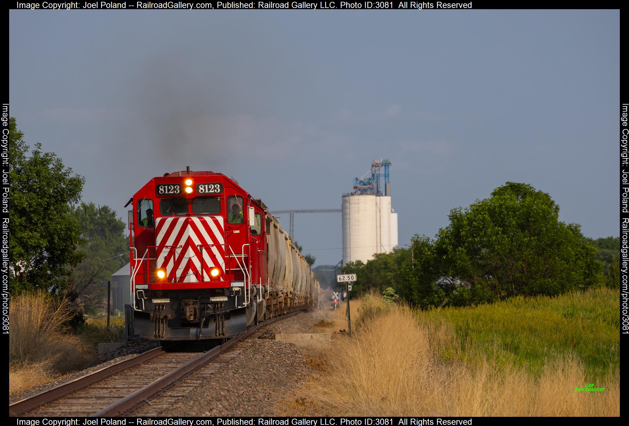 NCRC 8123 is a class EMD SD40-2 and  is pictured in Bellwood , Nebraska, United States.  This was taken along the Bellwood Sub on the Nebraska Central Railroad. Photo Copyright: Joel Poland uploaded to Railroad Gallery on 02/04/2024. This photograph of NCRC 8123 was taken on Thursday, June 15, 2023. All Rights Reserved. 