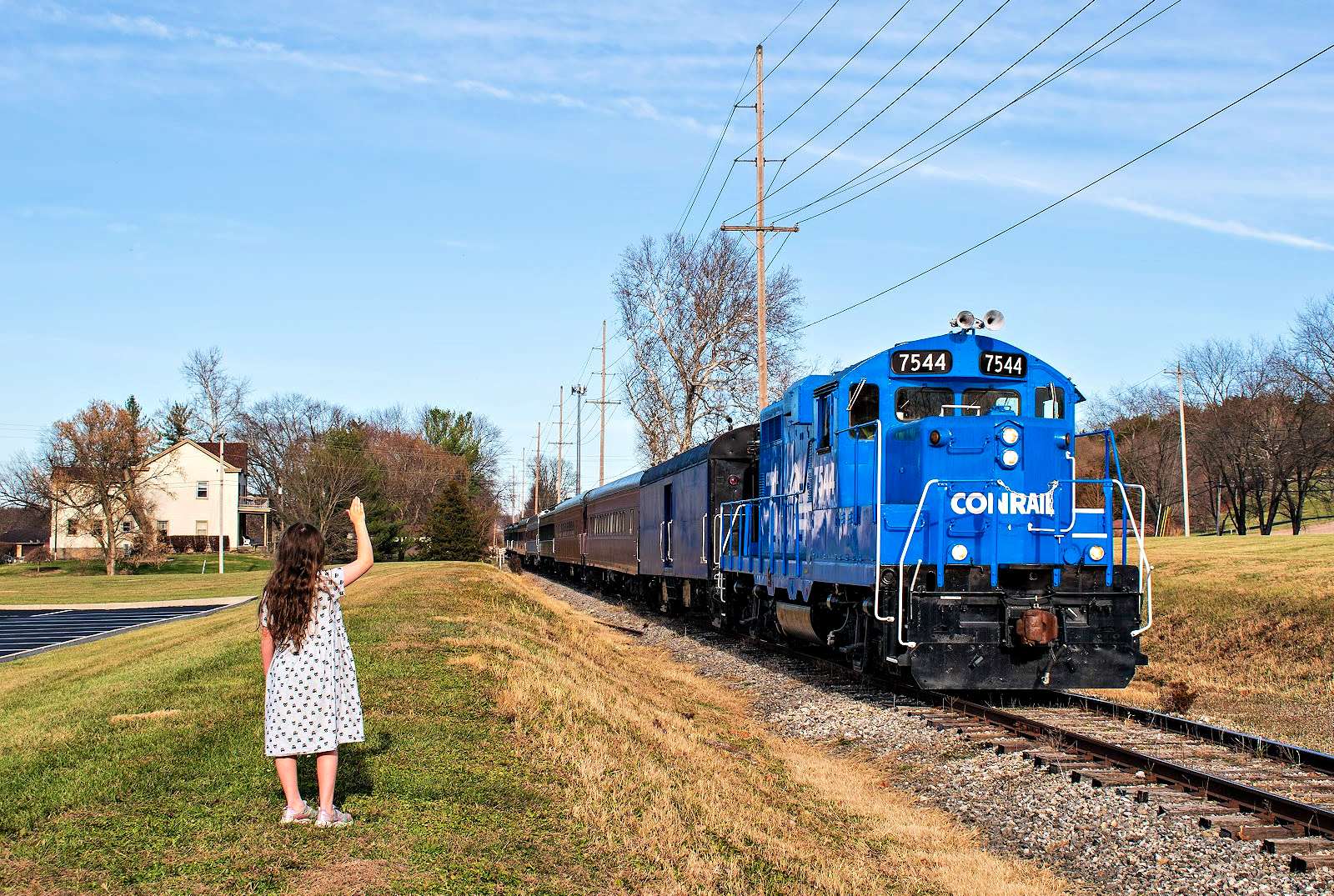 CRC 7544 is a class EMD GP10 and  is pictured in Lebanon, OH, United States.  This was taken along the LM&M Railroad on the Cincinnati Railway. Photo Copyright: David Rohdenburg uploaded to Railroad Gallery on 12/02/2022. This photograph of CRC 7544 was taken on Saturday, November 26, 2022. All Rights Reserved. 