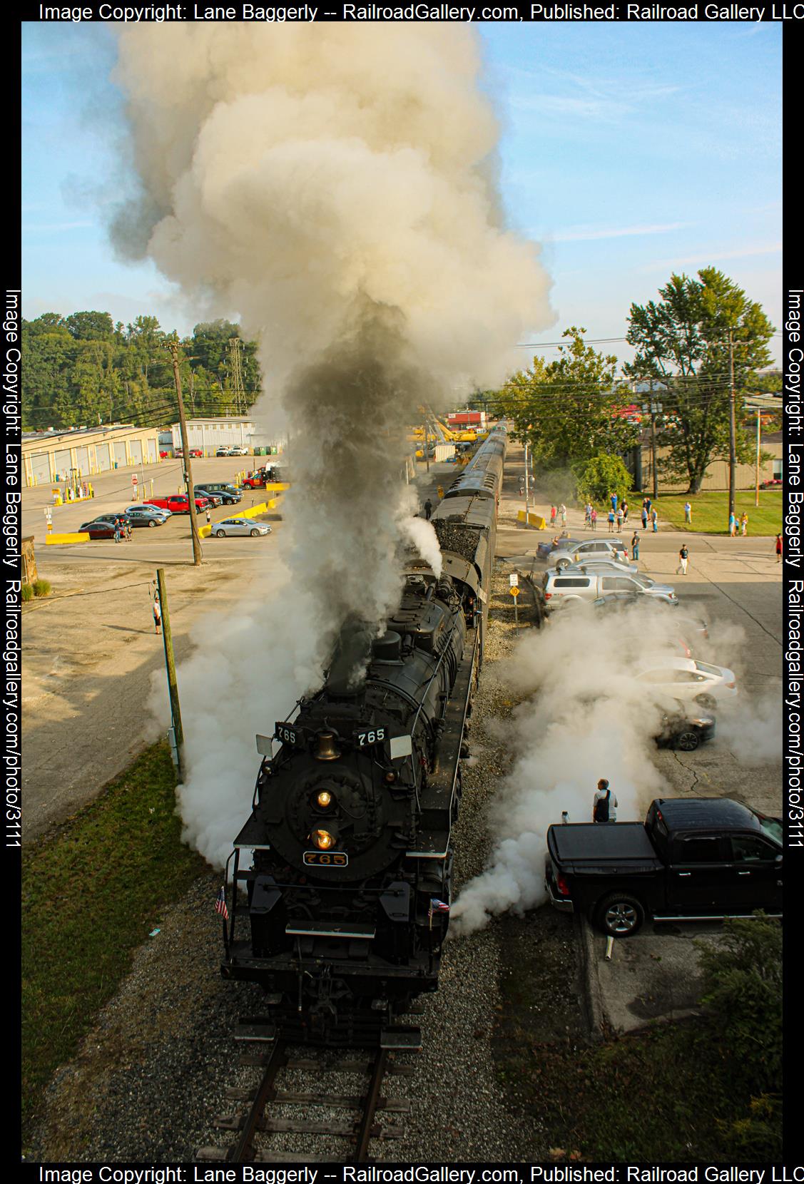 NKP 765 is a class 2-8-4 and  is pictured in Independence, Ohio, United States.  This was taken along the CVSR on the Cuyahoga Valley Scenic Railroad. Photo Copyright: Lane Baggerly uploaded to Railroad Gallery on 02/11/2024. This photograph of NKP 765 was taken on Saturday, September 18, 2021. All Rights Reserved. 