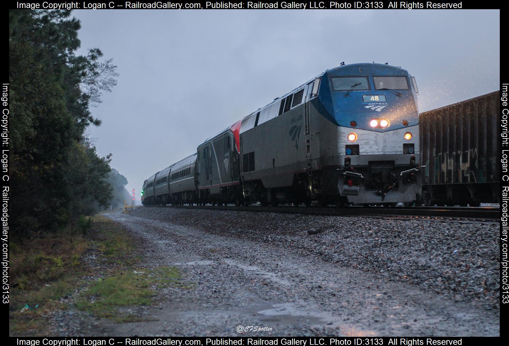 AMTK 48 AMTK 321 is a class P42DC ALC-42 and  is pictured in Jacksonville, Florida, USA.  This was taken along the Jacksonville Terminal Sub on the Amtrak. Photo Copyright: Logan C uploaded to Railroad Gallery on 02/19/2024. This photograph of AMTK 48 AMTK 321 was taken on Saturday, February 17, 2024. All Rights Reserved. 