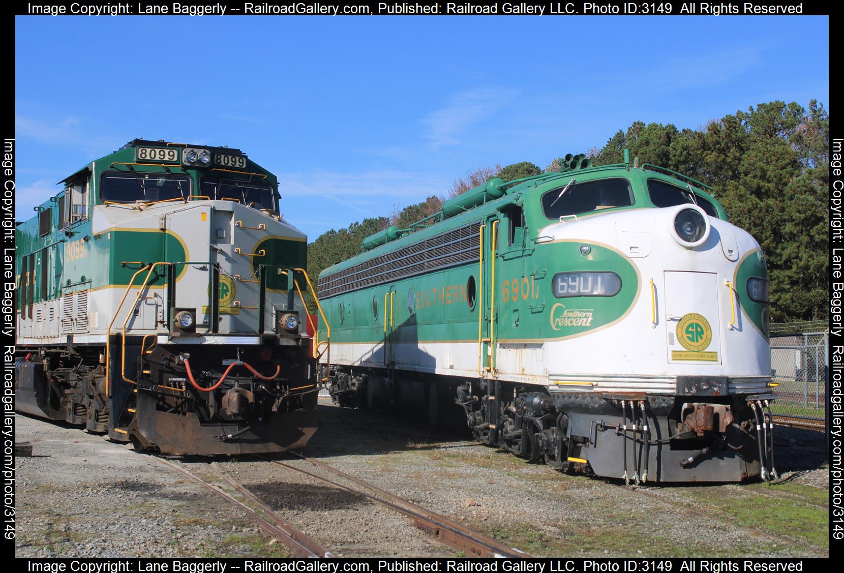 NS 8099 is a class GE ES44AC and  is pictured in Duluth, Georgia, United States.  This was taken along the Greenville District on the Norfolk Southern. Photo Copyright: Lane Baggerly uploaded to Railroad Gallery on 02/23/2024. This photograph of NS 8099 was taken on Saturday, November 14, 2020. All Rights Reserved. 