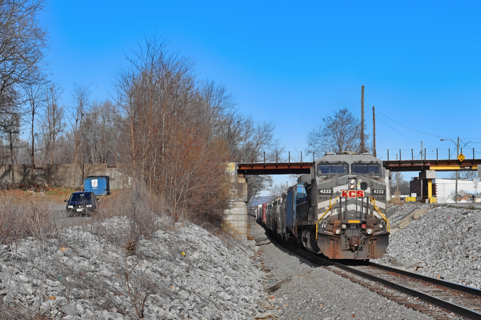 KC 4552 is a class GE AC4400CW and  is pictured in Waynesboro , Virginia, USA.  This was taken along the NS Hagerstown District/line on the Norfolk Southern Railway. Photo Copyright: Robby Lefkowitz uploaded to Railroad Gallery on 12/03/2022. This photograph of KC 4552 was taken on Wednesday, November 30, 2022. All Rights Reserved. 