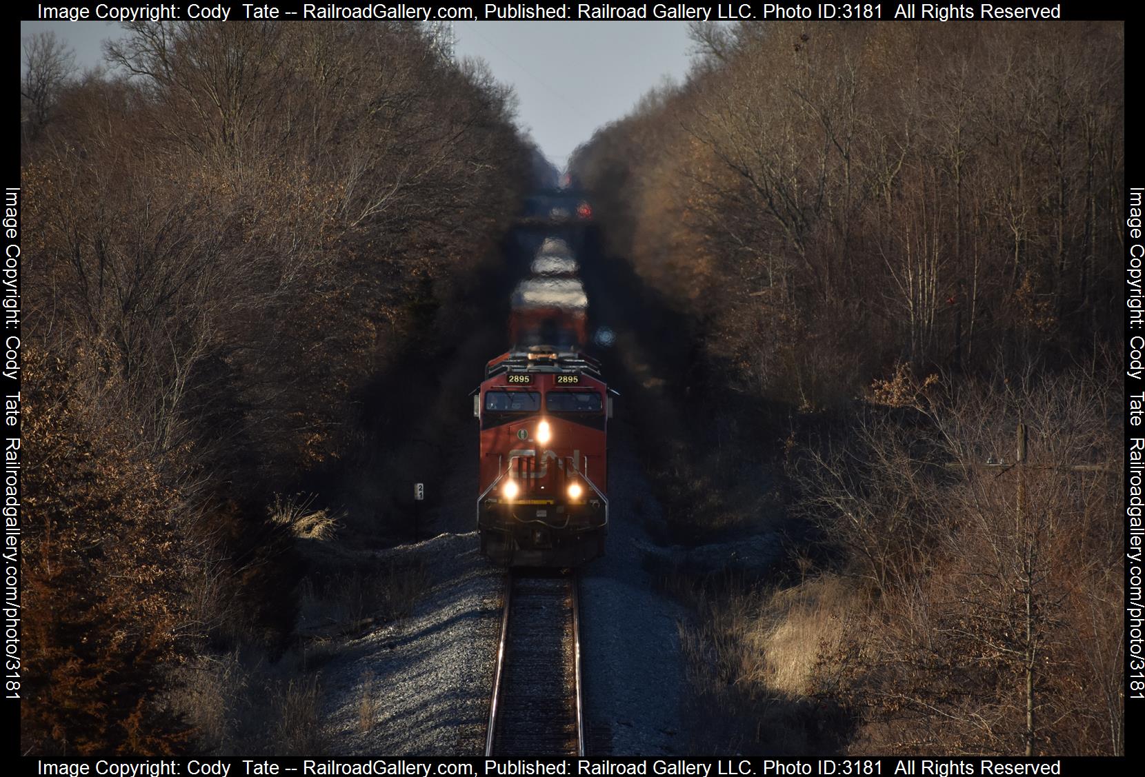 CN 2895 is a class ES44AC  and  is pictured in Greendale , Illinois, United States.  This was taken along the Bluford sub on the Canadian National Railway. Photo Copyright: Cody  Tate uploaded to Railroad Gallery on 03/05/2024. This photograph of CN 2895 was taken on Saturday, February 24, 2024. All Rights Reserved. 