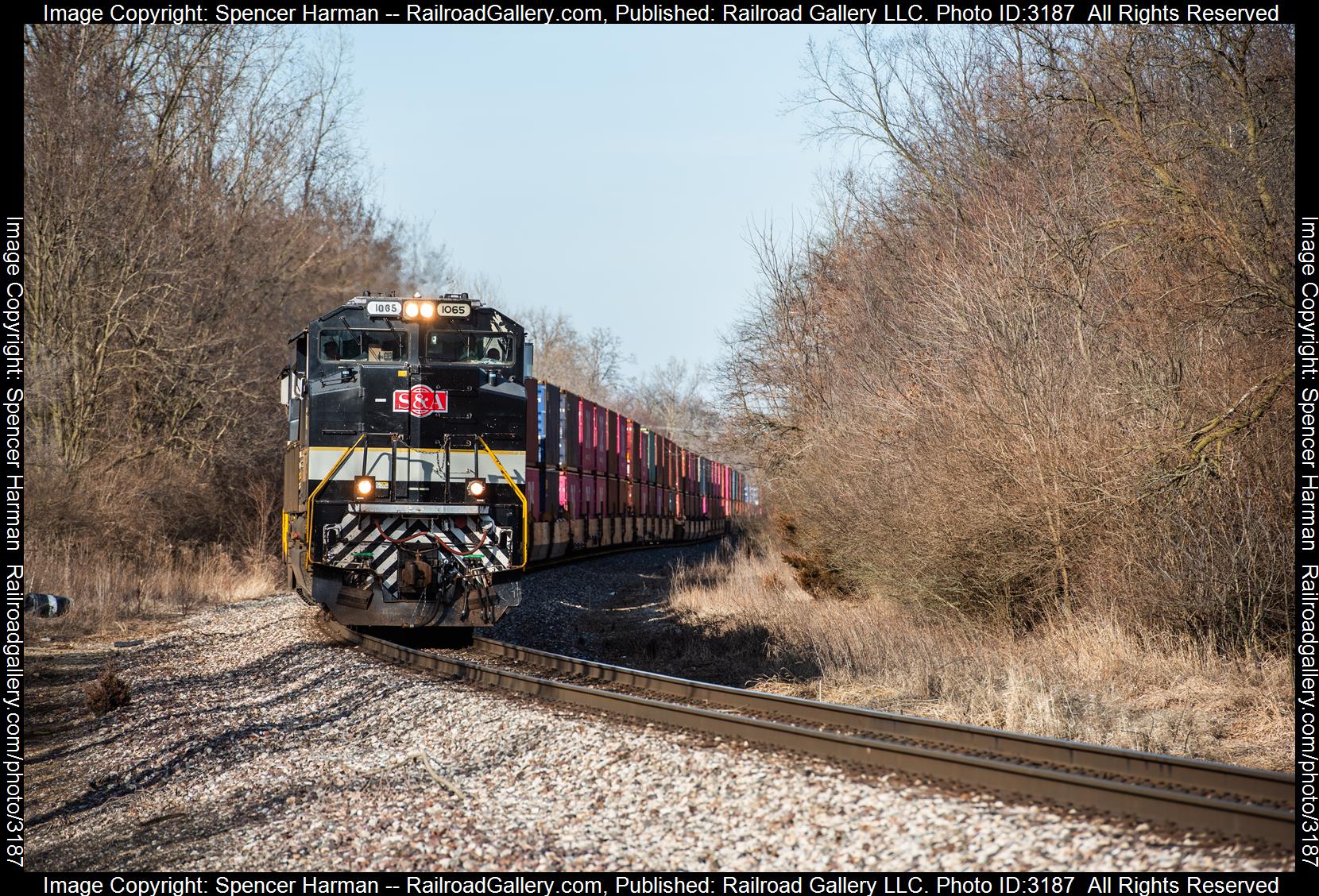 NS 1065 is a class EMD SD70ACe and  is pictured in Fort Wayne, Indiana, USA.  This was taken along the New Castle District on the Norfolk Southern. Photo Copyright: Spencer Harman uploaded to Railroad Gallery on 03/07/2024. This photograph of NS 1065 was taken on Sunday, March 03, 2024. All Rights Reserved. 