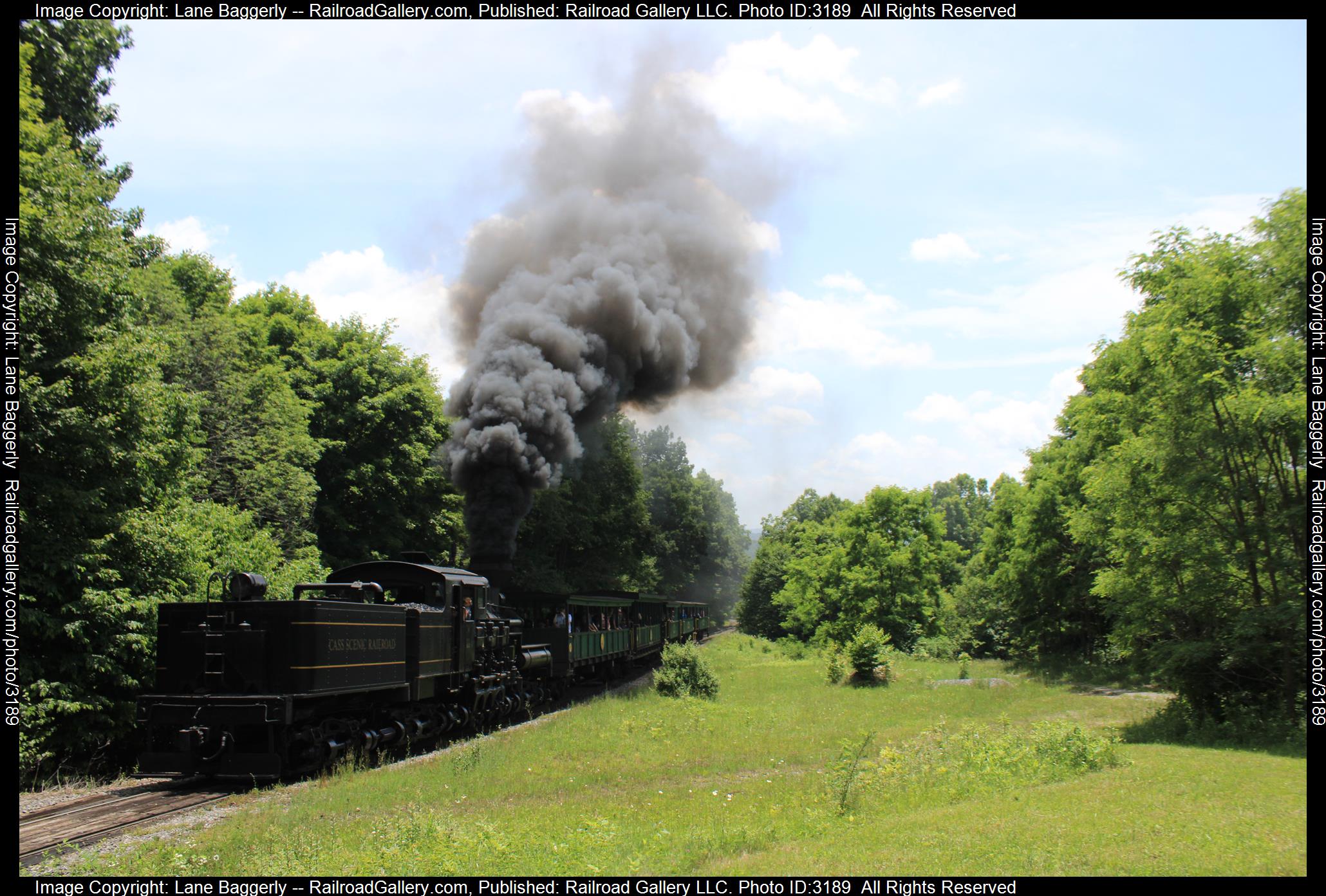 CSRR 11 is a class Shay and  is pictured in Whittaker, West Virginia, United States.  This was taken along the Cass on the Cass Scenic Railroad. Photo Copyright: Lane Baggerly uploaded to Railroad Gallery on 03/08/2024. This photograph of CSRR 11 was taken on Thursday, June 16, 2022. All Rights Reserved. 