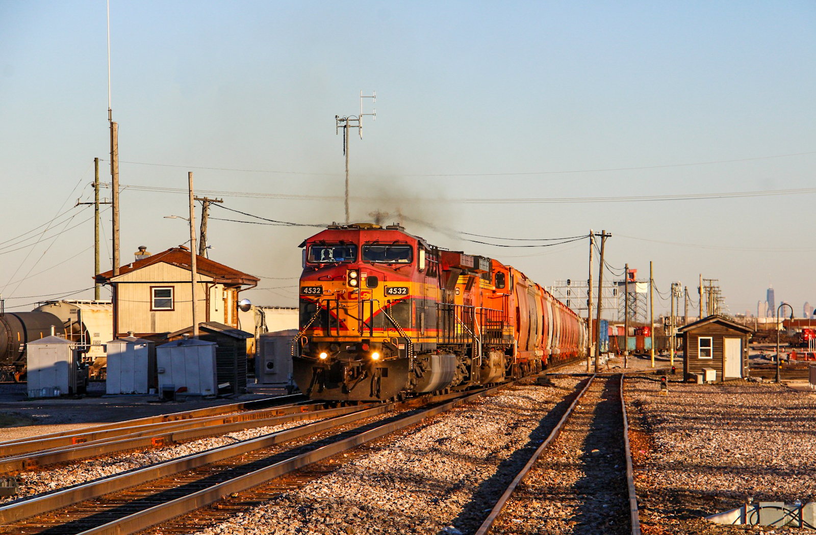 KCSM 4532 is a class GE AC4400CW and  is pictured in Bensenville, Illinois, USA.  This was taken along the Elgin on the Canadian Pacific Railway. Photo Copyright: Lawrence Amaloo uploaded to Railroad Gallery on 12/04/2022. This photograph of KCSM 4532 was taken on Saturday, December 03, 2022. All Rights Reserved. 