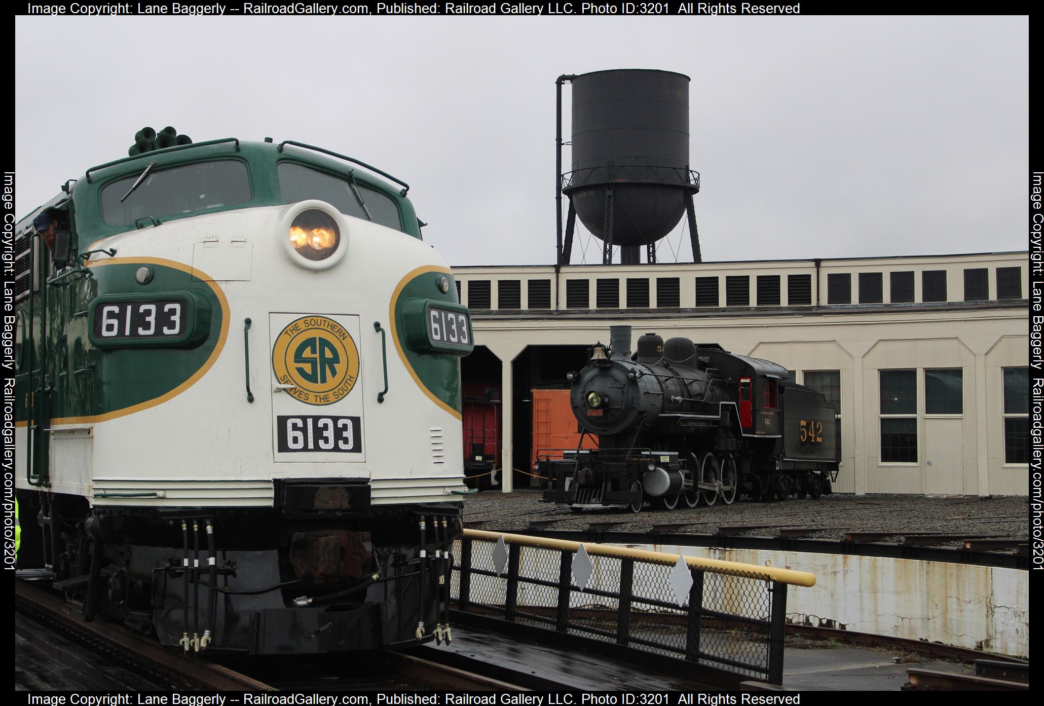 NCMX 6133 is a class EMD FP7 and  is pictured in Spencer, North Carolina, United States.  This was taken along the NCTM on the North Carolina Transportation Museum. Photo Copyright: Lane Baggerly uploaded to Railroad Gallery on 03/12/2024. This photograph of NCMX 6133 was taken on Saturday, February 13, 2021. All Rights Reserved. 