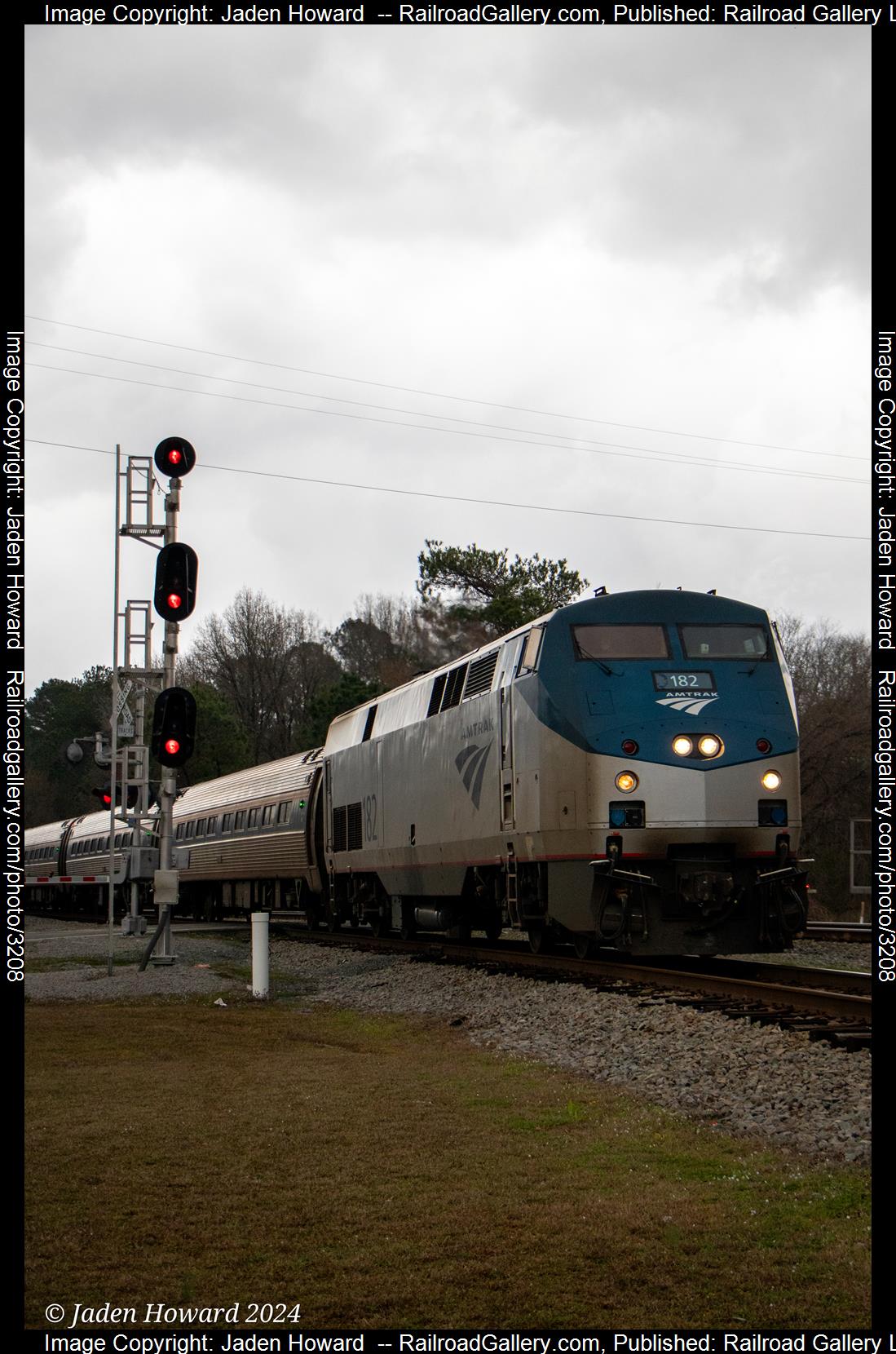 P079 is a class Amtrak 182 and  is pictured in Selma, NC, USA.  This was taken along the NC Line on the Norfolk Southern. Photo Copyright: Jaden Howard  uploaded to Railroad Gallery on 03/16/2024. This photograph of P079 was taken on Saturday, March 09, 2024. All Rights Reserved. 