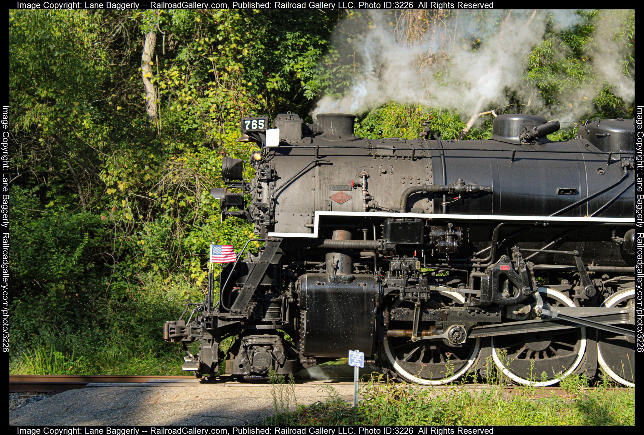 NKP 765 is a class 2-8-4 and  is pictured in Cuyahoga Falls, Ohio, United States.  This was taken along the CVSR on the Cuyahoga Valley Scenic Railroad. Photo Copyright: Lane Baggerly uploaded to Railroad Gallery on 03/24/2024. This photograph of NKP 765 was taken on Sunday, September 19, 2021. All Rights Reserved. 