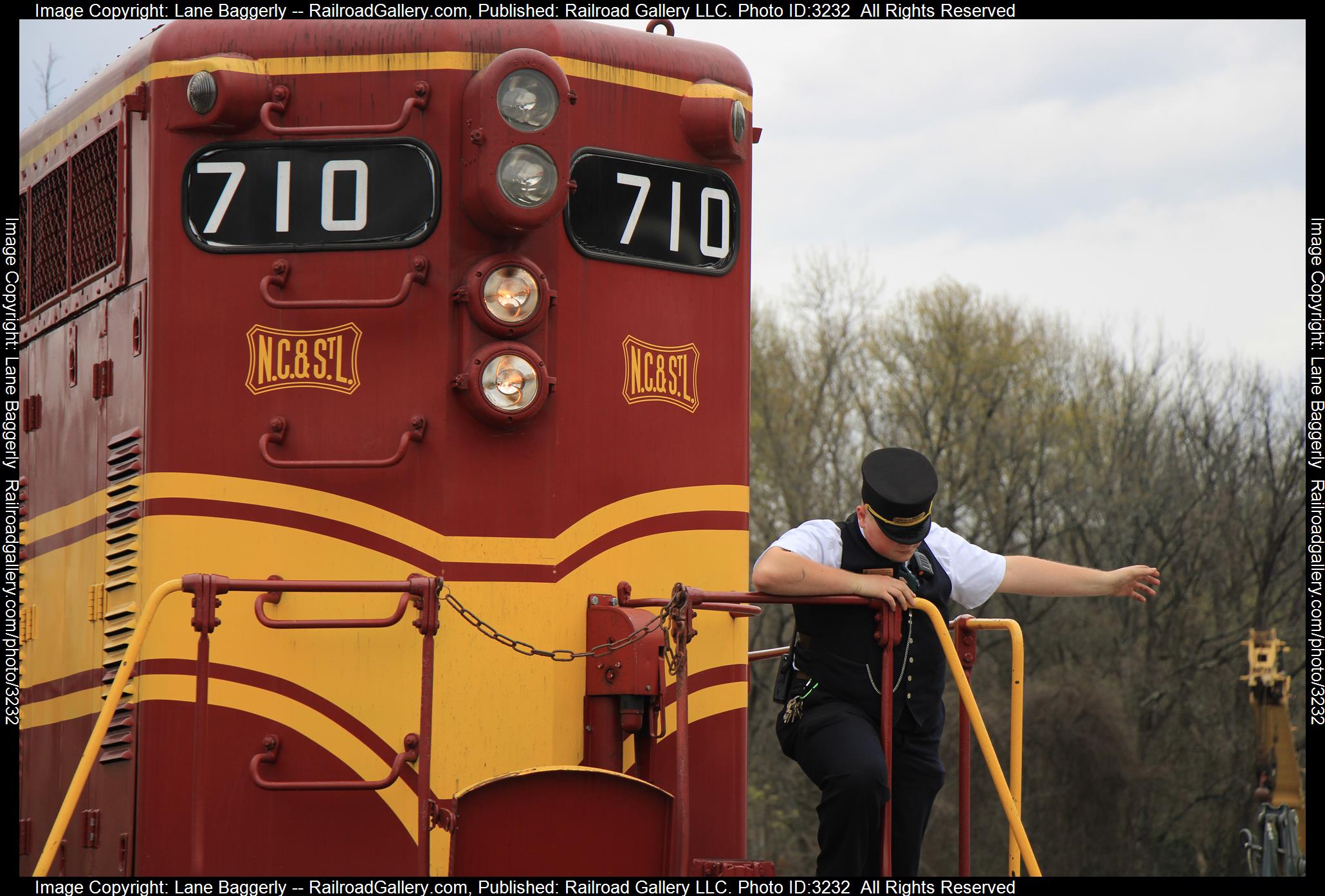 NC&StL 710 is a class EMD GP9 and  is pictured in East Chattanooga, Tennessee, United States.  This was taken along the TVRM on the Tennessee Valley. Photo Copyright: Lane Baggerly uploaded to Railroad Gallery on 03/26/2024. This photograph of NC&StL 710 was taken on Sunday, March 17, 2024. All Rights Reserved. 