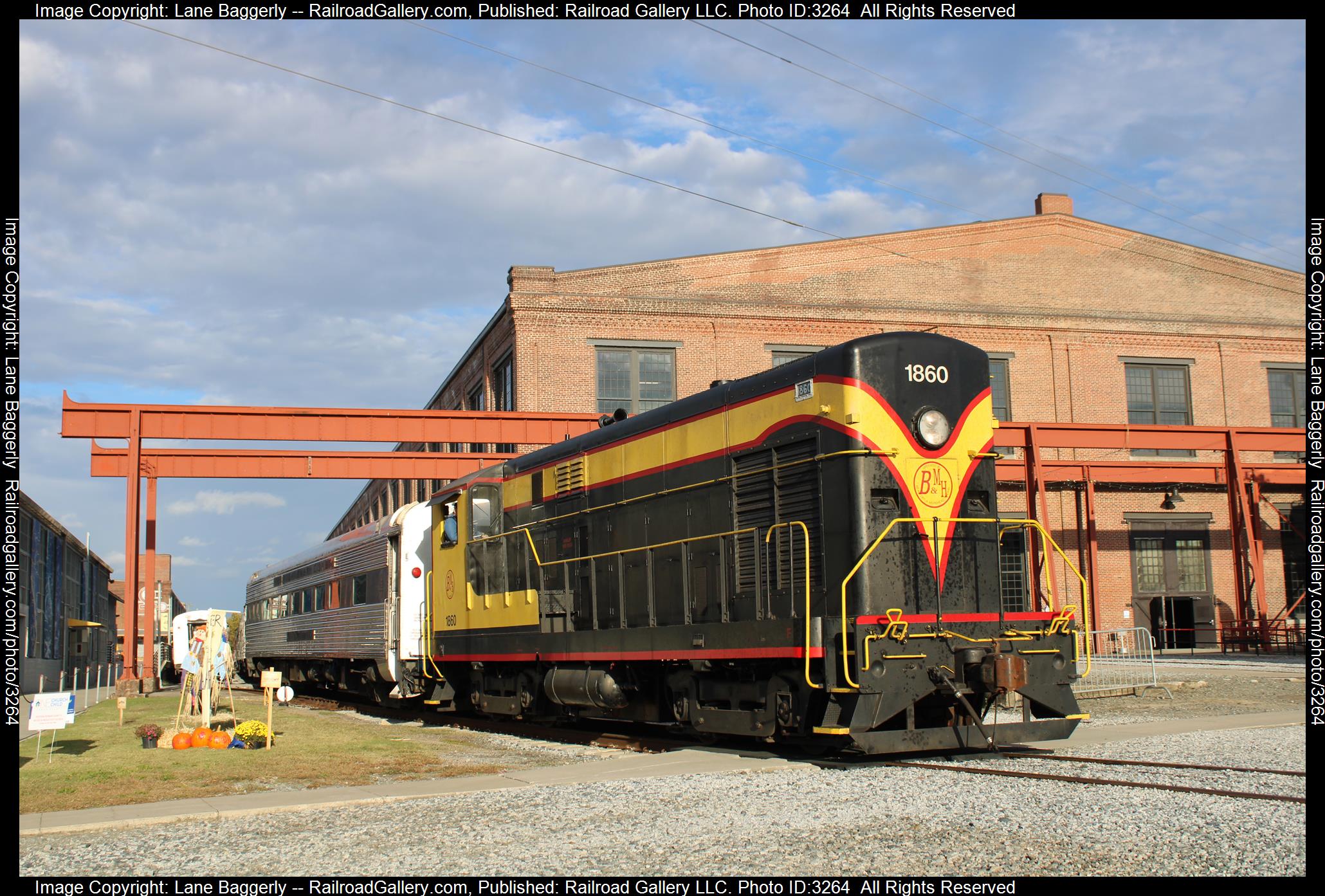 NCMX 1860 is a class FM H10-44 and  is pictured in Spencer, North Carolina, United States.  This was taken along the NCTM on the North Carolina Transportation Museum. Photo Copyright: Lane Baggerly uploaded to Railroad Gallery on 04/06/2024. This photograph of NCMX 1860 was taken on Saturday, October 30, 2021. All Rights Reserved. 