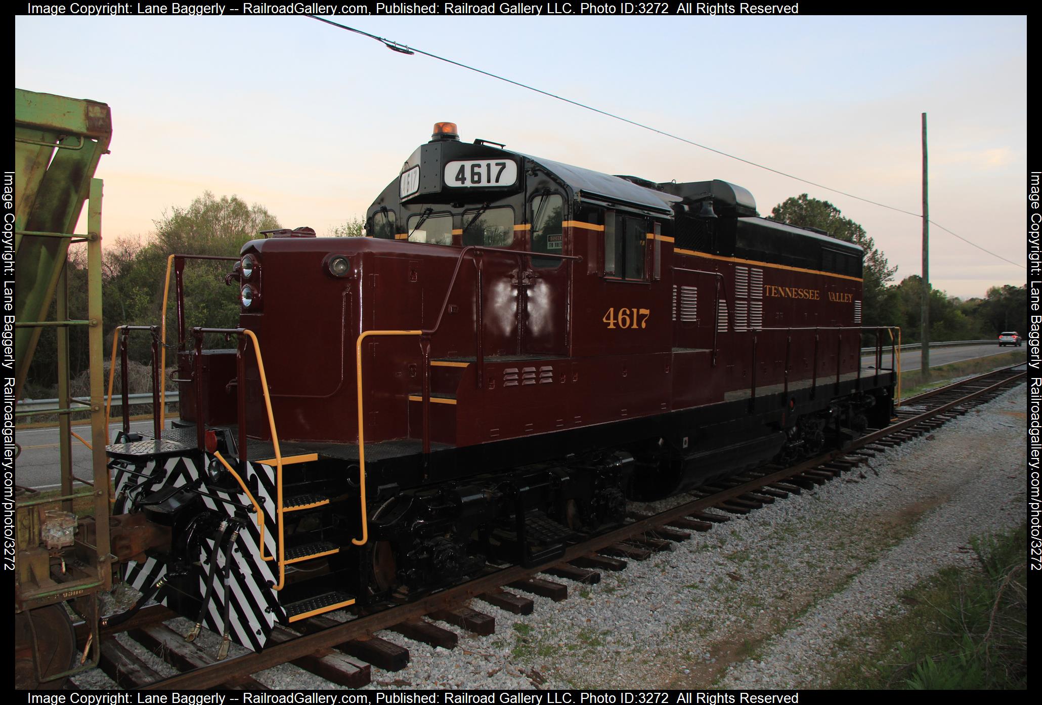 TVRM 4617 is a class EMD GP10 and  is pictured in Chattanooga, Tennessee, United States.  This was taken along the Tyner Terminal on the Tennessee Valley. Photo Copyright: Lane Baggerly uploaded to Railroad Gallery on 04/08/2024. This photograph of TVRM 4617 was taken on Saturday, April 06, 2024. All Rights Reserved. 