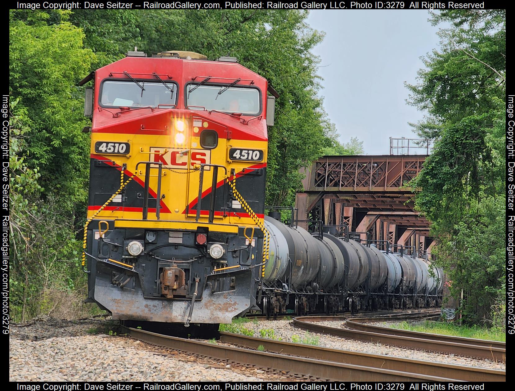 KCS 4510 is a class AC4400CW and  is pictured in Binghamton, New York, United States.  This was taken along the Southern Tier on the Norfolk Southern. Photo Copyright: Dave Seitzer uploaded to Railroad Gallery on 04/10/2024. This photograph of KCS 4510 was taken on Sunday, July 31, 2022. All Rights Reserved. 