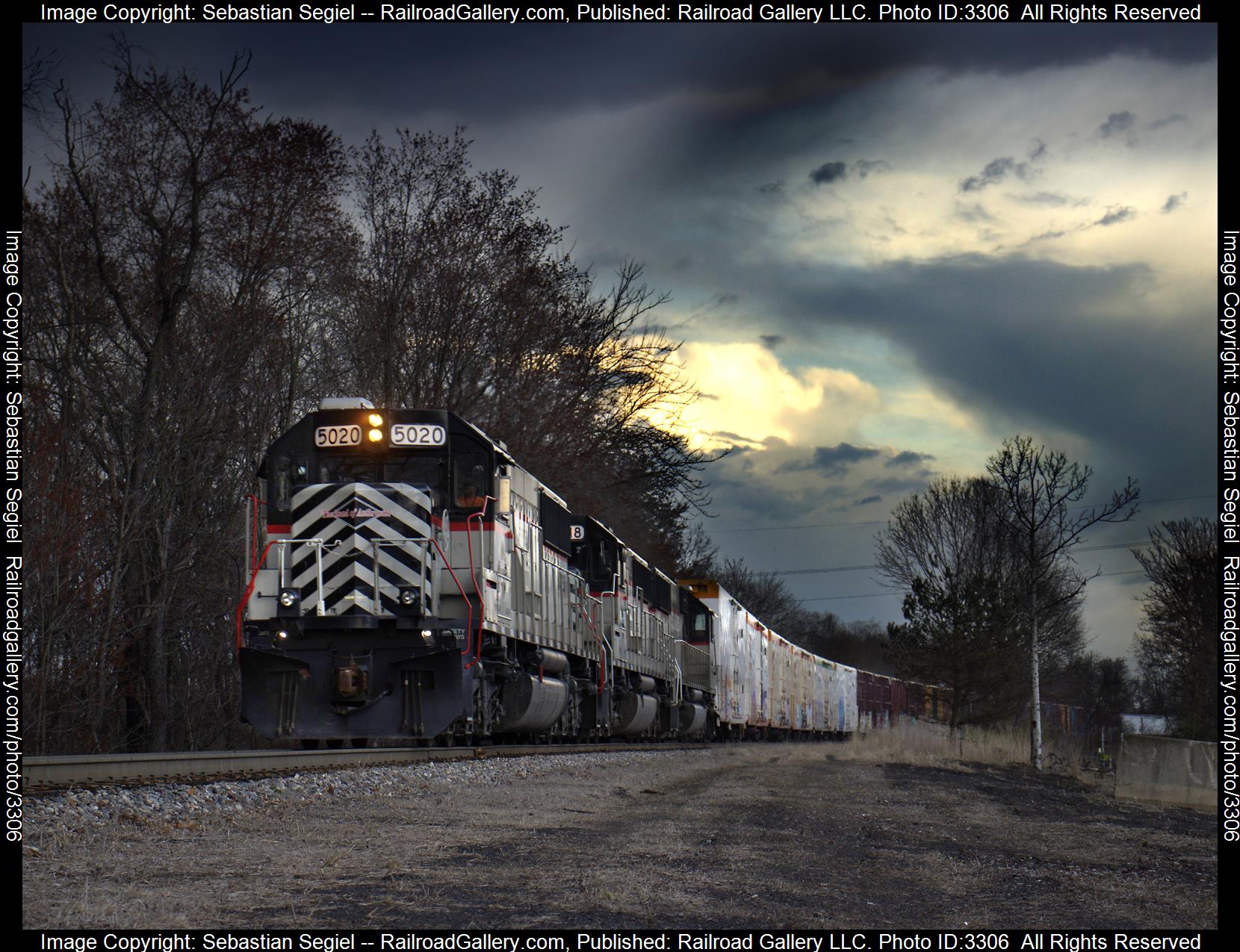 RBMN #5020 is a class SD50 and  is pictured in Pittston, Pennsylvania, United States.  This was taken along the Lehigh Division on the Reading Blue Mountain and Northern Railroad. Photo Copyright: Sebastian Segiel uploaded to Railroad Gallery on 04/18/2024. This photograph of RBMN #5020 was taken on Sunday, April 14, 2024. All Rights Reserved. 