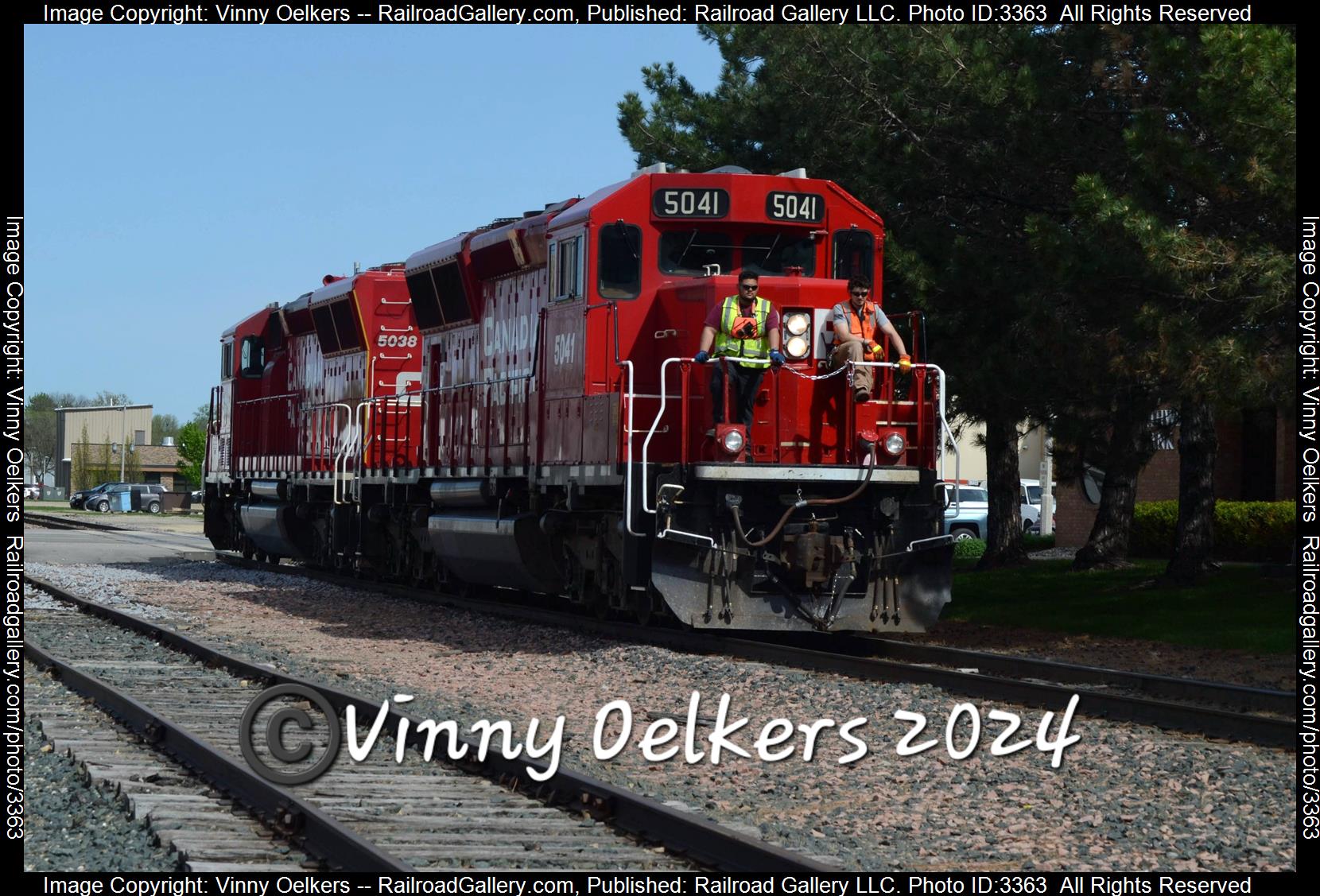 CP 5041 is a class SD30ECO  and  is pictured in Spencer, IA, United States.  This was taken along the Sheldon Subdivision  on the Canadian Pacific Railway. Photo Copyright: Vinny Oelkers uploaded to Railroad Gallery on 05/09/2024. This photograph of CP 5041 was taken on Wednesday, May 08, 2024. All Rights Reserved. 