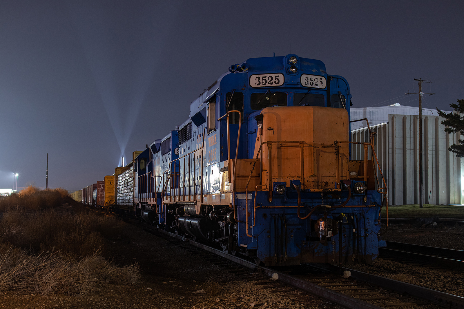 WAMX 3525 is a class GP30M and  is pictured in Nampa, Idaho, USA.  This was taken along the Boise Cutoff or Boise Branch on the Boise Valley Railroad. Photo Copyright: Jason Wilson uploaded to Railroad Gallery on 05/10/2024. This photograph of WAMX 3525 was taken on Saturday, December 04, 2021. All Rights Reserved. 