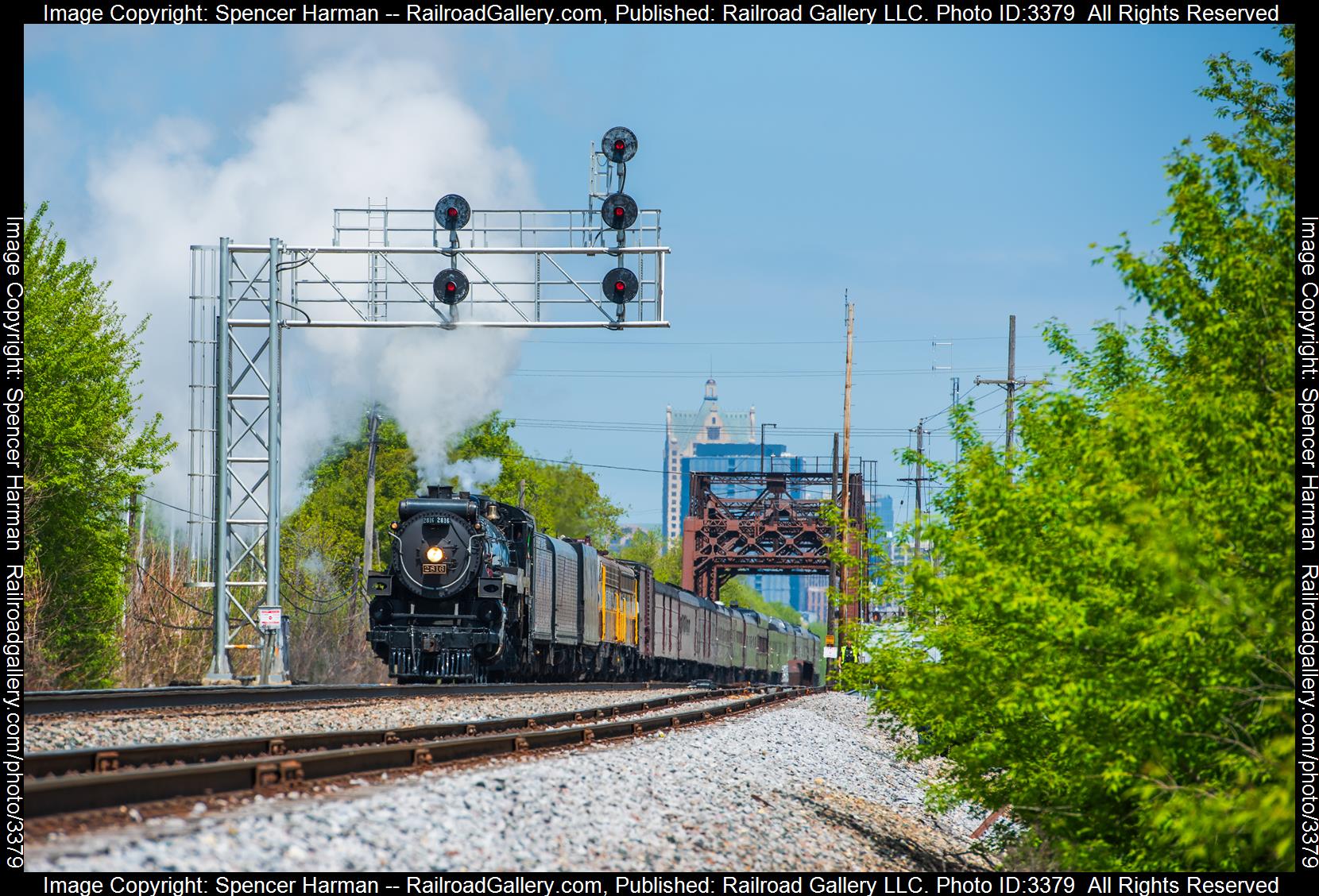 CP 2816 is a class 4-6-4 and  is pictured in Milwaukee, Wisconsin, USA.  This was taken along the C&M Subdivision on the Canadian Pacific Railway. Photo Copyright: Spencer Harman uploaded to Railroad Gallery on 05/12/2024. This photograph of CP 2816 was taken on Monday, May 06, 2024. All Rights Reserved. 