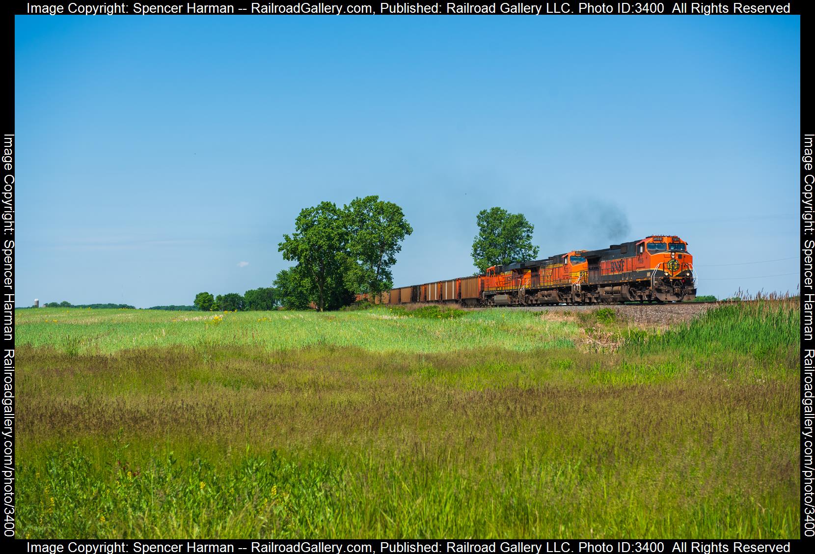 BNSF 1109 is a class GE C44-9W (Dash 9-44CW) and  is pictured in Edgerton, Ohio, USA.  This was taken along the Chicago Line on the Norfolk Southern. Photo Copyright: Spencer Harman uploaded to Railroad Gallery on 05/19/2024. This photograph of BNSF 1109 was taken on Sunday, May 19, 2024. All Rights Reserved. 