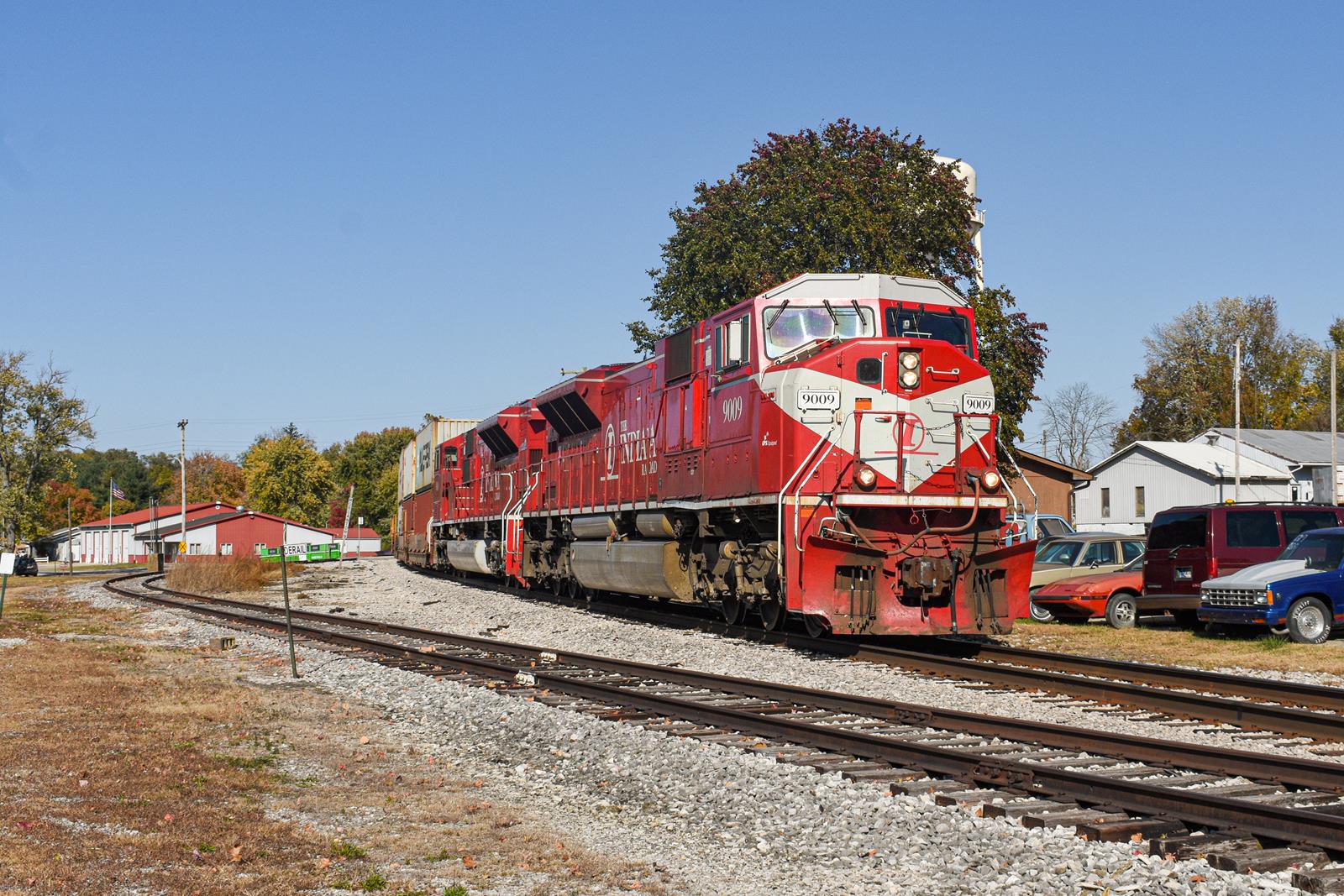 INRD 9009 is a class EMD SD90MAC and  is pictured in Morgantown, Indiana, United States.  This was taken along the Indiana Rail Road along the former Illinois Central on the Indiana Rail Road. Photo Copyright: Reed Hamilton uploaded to Railroad Gallery on 12/07/2022. This photograph of INRD 9009 was taken on Thursday, October 20, 2022. All Rights Reserved. 