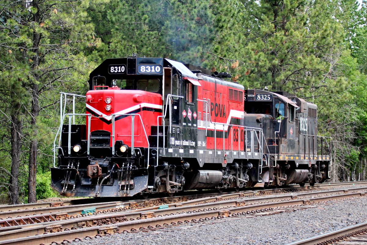 POVA 8310 is a class EMD GP10 and  is pictured in Sandpoint, Idaho, USA.  This was taken along the Pend Oreille Valley Railroad. Photo Copyright: Rick Doughty uploaded to Railroad Gallery on 05/23/2024. This photograph of POVA 8310 was taken on Friday, June 24, 2022. All Rights Reserved. 