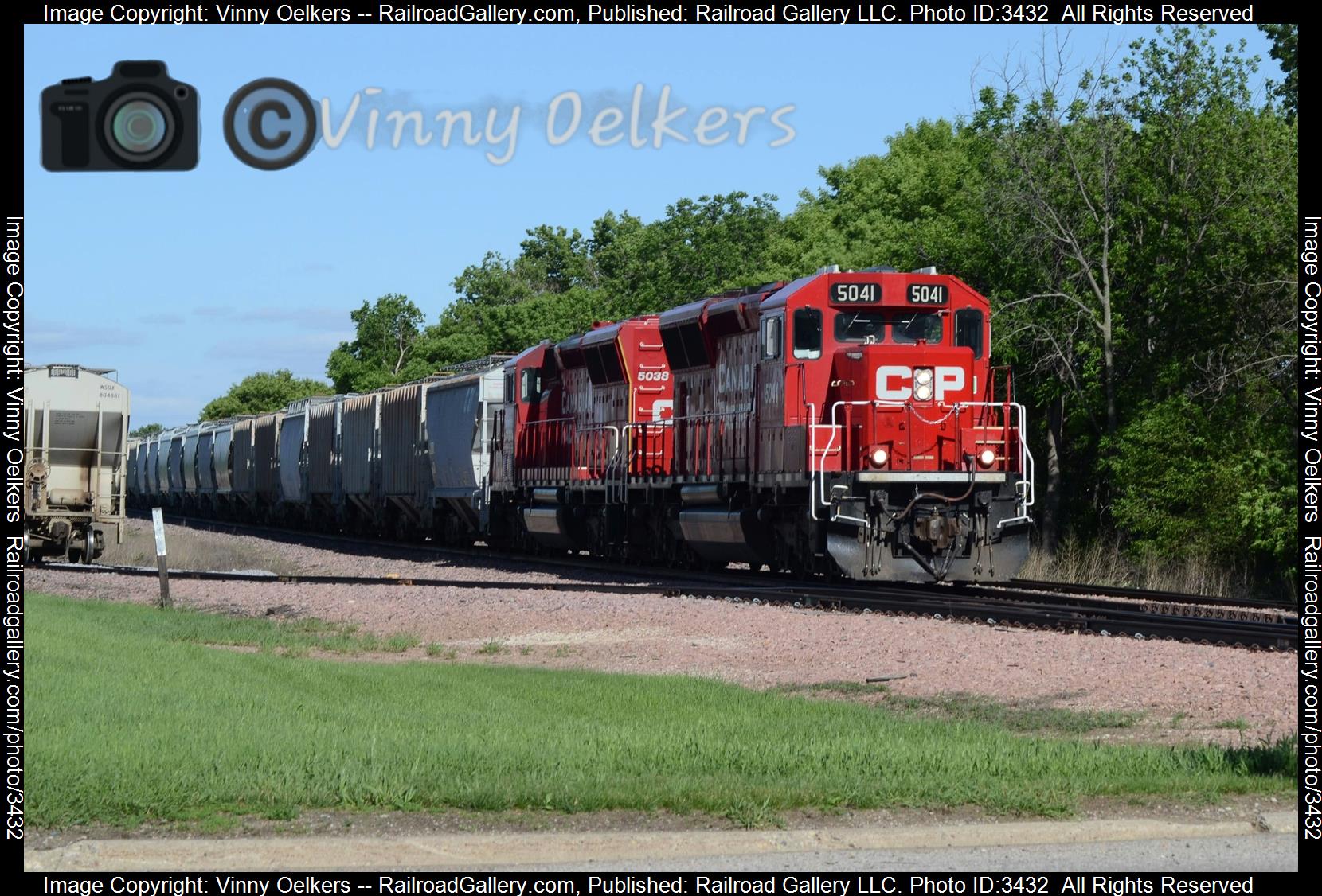 CP 5041 is a class SD30ECO  and  is pictured in Spencer, IA, United States.  This was taken along the Sheldon Subdivision  on the Canadian Pacific Railway. Photo Copyright: Vinny Oelkers uploaded to Railroad Gallery on 05/25/2024. This photograph of CP 5041 was taken on Friday, May 24, 2024. All Rights Reserved. 