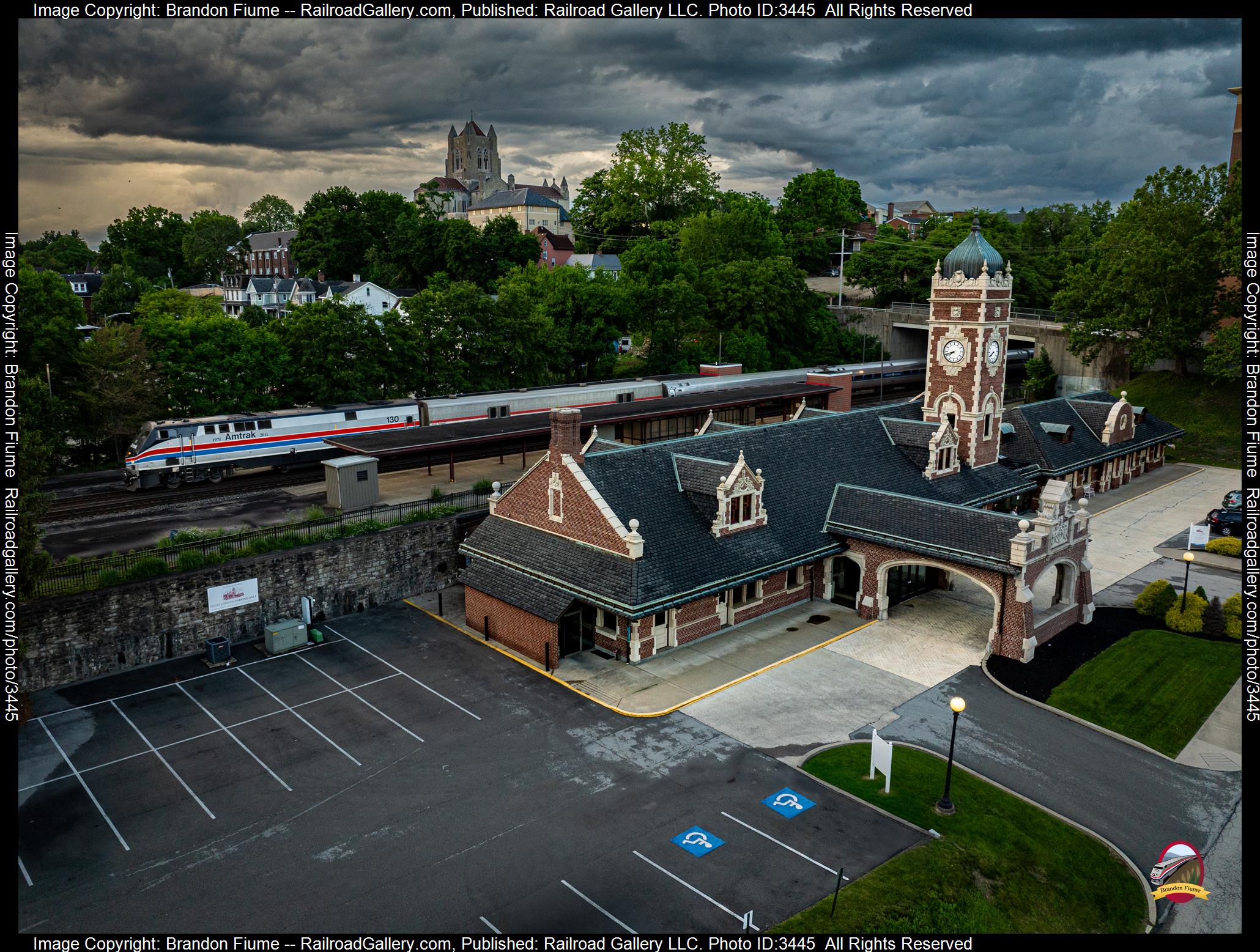 AMTK 130 is a class GE P42DC and  is pictured in Greensburg, Pennsylvania, United States.  This was taken along the Pittsburgh Line on the Amtrak. Photo Copyright: Brandon Fiume uploaded to Railroad Gallery on 05/28/2024. This photograph of AMTK 130 was taken on Tuesday, May 28, 2024. All Rights Reserved. 