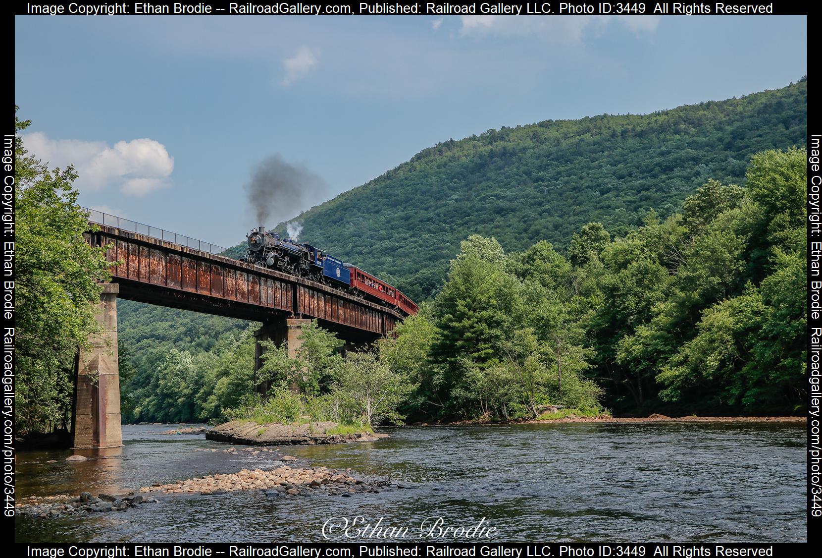 425 is a class 4-6-2 and  is pictured in Jim Thorpe, Pennsylvania, United States.  This was taken along the Lehigh Line on the Reading Blue Mountain and Northern Railroad. Photo Copyright: Ethan Brodie uploaded to Railroad Gallery on 05/29/2024. This photograph of 425 was taken on Wednesday, July 07, 2021. All Rights Reserved. 