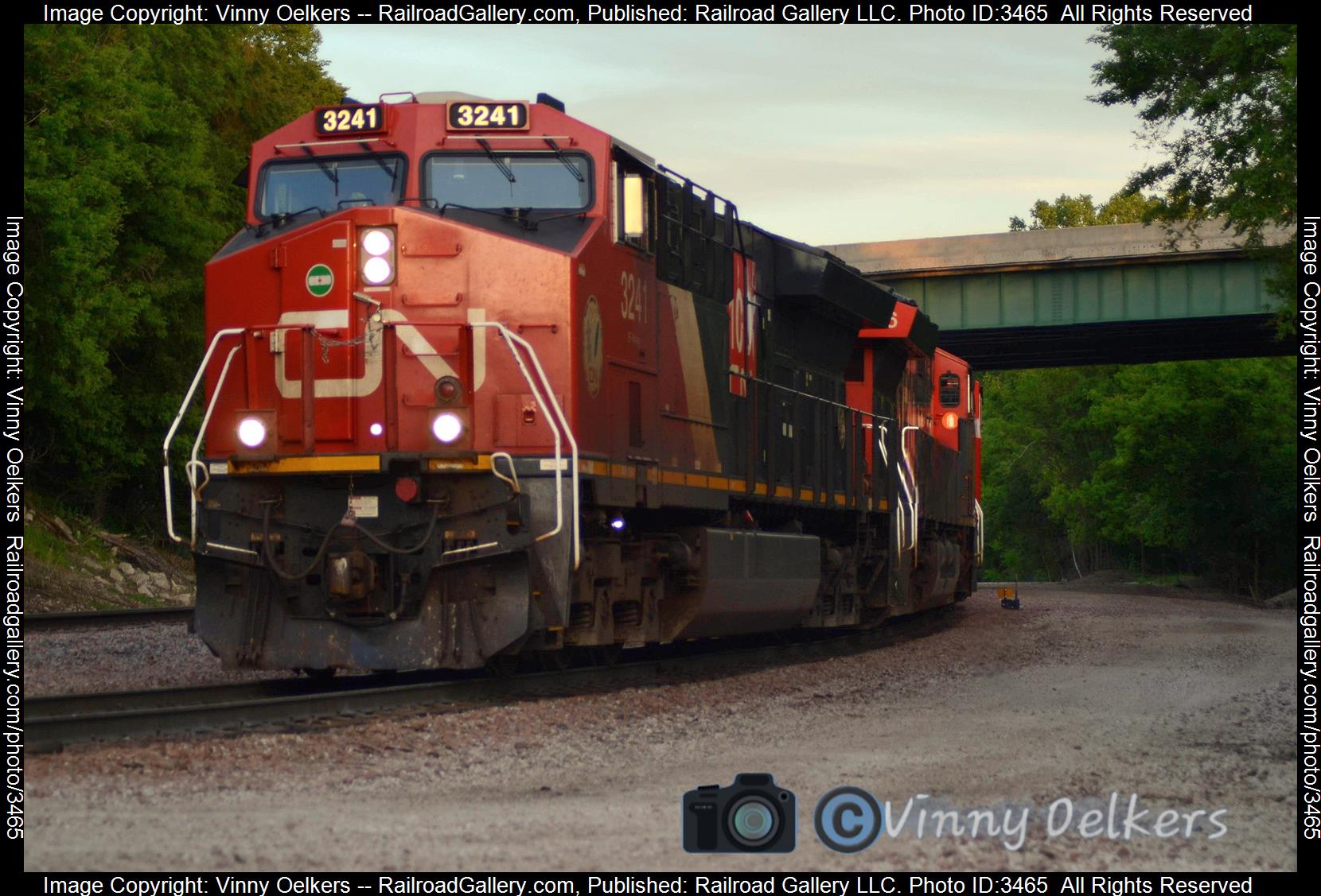 CN 3241 is a class ET44AH and  is pictured in Fort Dodge , IA, United States.  This was taken along the Waterloo Subdvision  on the Canadian National Railway. Photo Copyright: Vinny Oelkers uploaded to Railroad Gallery on 05/31/2024. This photograph of CN 3241 was taken on Sunday, May 26, 2024. All Rights Reserved. 