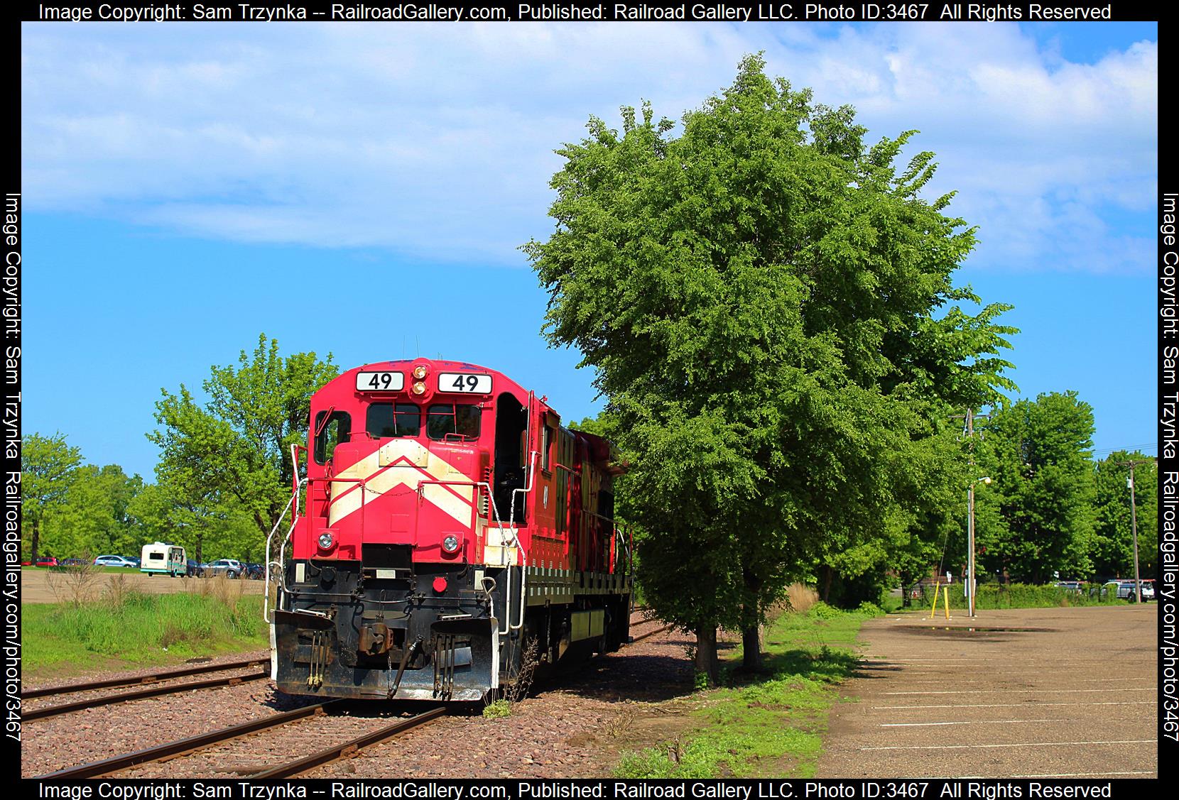 MNNR 49 is a class GE B30-7 and  is pictured in Minneapolis, Minnesota, USA.  This was taken along the MNNR Hennepin Spur on the Minnesota Commercial Railway. Photo Copyright: Sam Trzynka uploaded to Railroad Gallery on 06/01/2024. This photograph of MNNR 49 was taken on Friday, May 17, 2024. All Rights Reserved. 