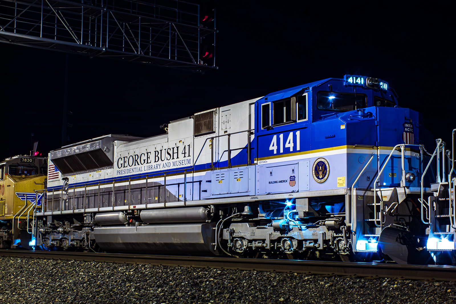 UP 4141 is a class EMD SD70ACe and  is pictured in Nampa, Idaho, United States.  This was taken along the Nampa Subdivision on the Union Pacific Railroad. Photo Copyright: Jason Wilson uploaded to Railroad Gallery on 06/02/2024. This photograph of UP 4141 was taken on Monday, January 28, 2019. All Rights Reserved. 