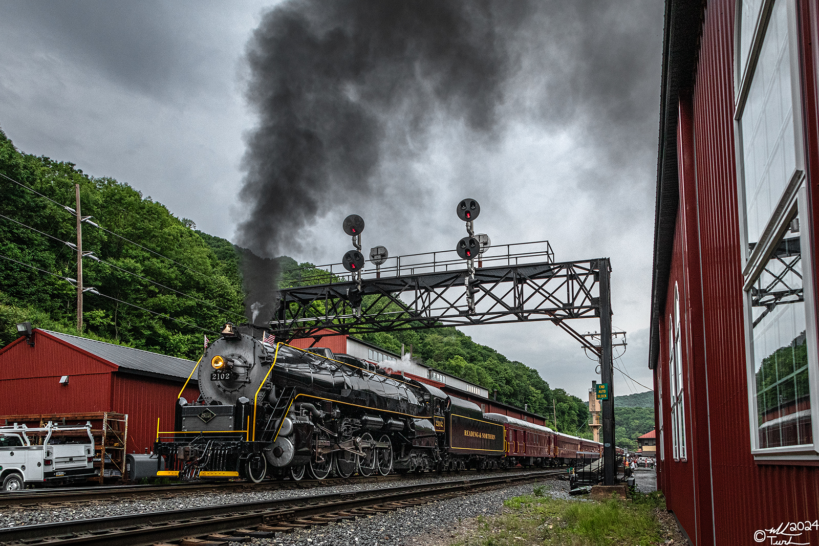 RDG 2102 is a class T-1 and  is pictured in Port Clinton, Pennsylvania, USA.  This was taken along the Port Clinton on the Reading Company. Photo Copyright: Mark Turkovich uploaded to Railroad Gallery on 06/02/2024. This photograph of RDG 2102 was taken on Saturday, May 25, 2024. All Rights Reserved. 