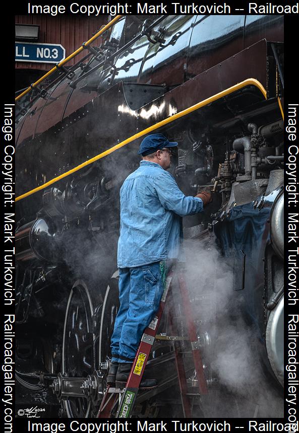 RDG 2102 is a class T-1 and  is pictured in Port Clinton, Pennsylvania, USA.  This was taken along the Reading & Northern Steam Shop on the Reading Company. Photo Copyright: Mark Turkovich uploaded to Railroad Gallery on 06/06/2024. This photograph of RDG 2102 was taken on Saturday, May 25, 2024. All Rights Reserved. 