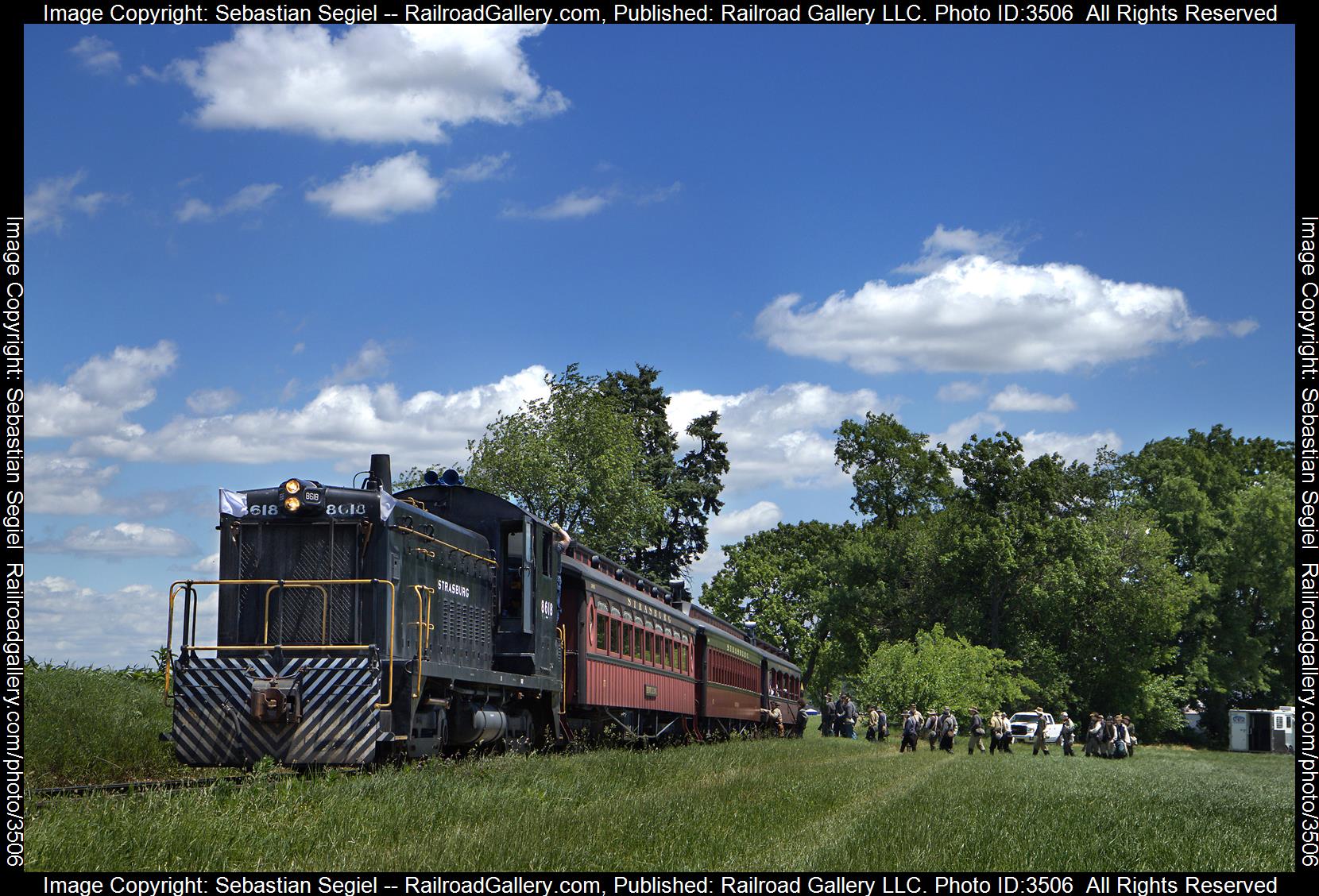 8618 is a class SW8 and  is pictured in Strasburg, Pennsylvania, United States.  This was taken along the Road to Paradise on the Strasburg Rail Road. Photo Copyright: Sebastian Segiel uploaded to Railroad Gallery on 06/11/2024. This photograph of 8618 was taken on Saturday, June 08, 2024. All Rights Reserved. 