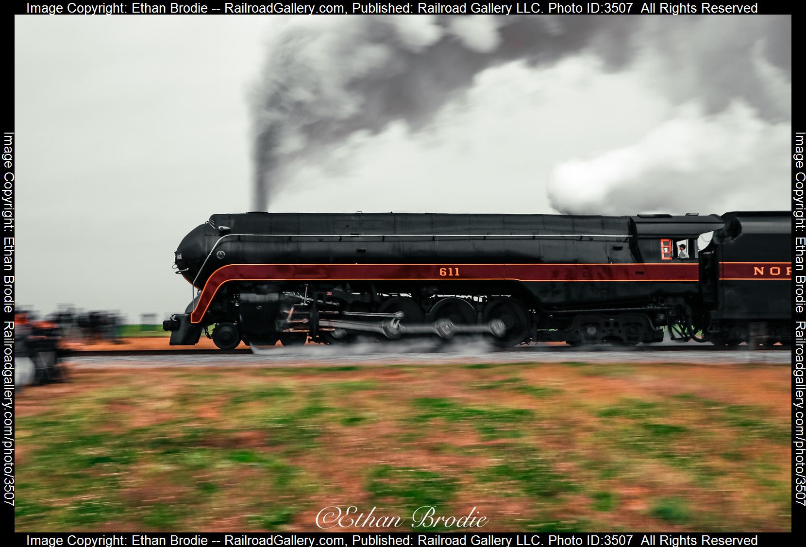 611 is a class 4-8-4 and  is pictured in Strasburg, Pennsylvania, United States.  This was taken along the N/A on the Strasburg Rail Road. Photo Copyright: Ethan Brodie uploaded to Railroad Gallery on 06/11/2024. This photograph of 611 was taken on Sunday, October 06, 2019. All Rights Reserved. 