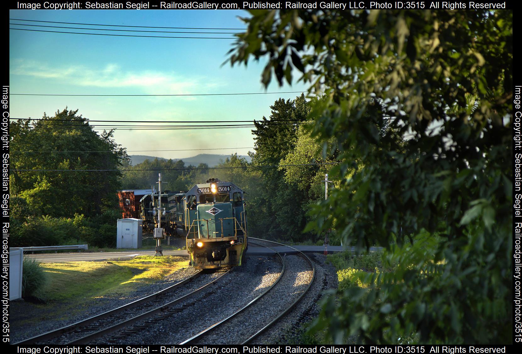 5014 is a class SD50 and  is pictured in Pittston, Pennsylvania, United States.  This was taken along the Lehigh Division on the Reading Blue Mountain and Northern Railroad. Photo Copyright: Sebastian Segiel uploaded to Railroad Gallery on 06/14/2024. This photograph of 5014 was taken on Thursday, June 13, 2024. All Rights Reserved. 