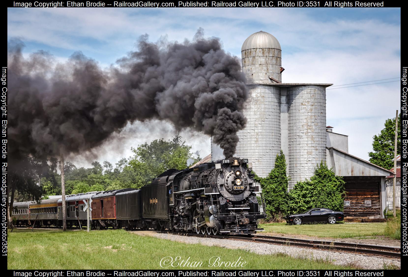 765 is a class 2-8-4 and  is pictured in Montgomery , Michigan, United States.  This was taken along the N/A on the Nickel Plate Road. Photo Copyright: Ethan Brodie uploaded to Railroad Gallery on 06/23/2024. This photograph of 765 was taken on Saturday, June 15, 2024. All Rights Reserved. 