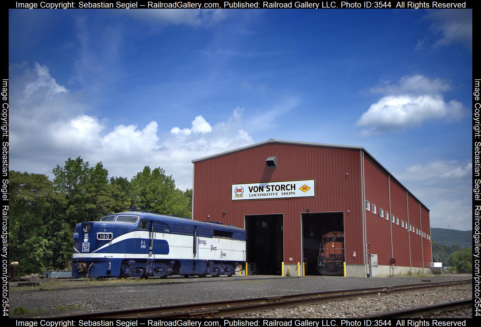 190 is a class Alco PA and  is pictured in Scranton, Pennsylvania, United States.  This was taken along the Von Storch Shops on the Delaware Lackawanna. Photo Copyright: Sebastian Segiel uploaded to Railroad Gallery on 06/27/2024. This photograph of 190 was taken on Wednesday, June 05, 2024. All Rights Reserved. 