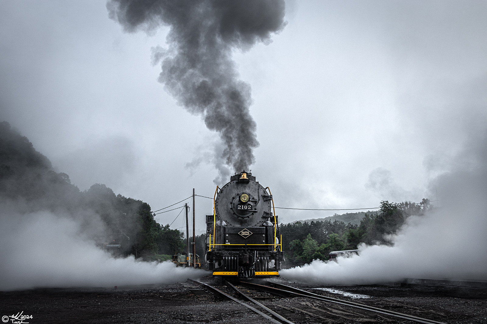 RDG 2102 is a class T-1 and  is pictured in Jim Thorpe, Pennsylvania, USA.  This was taken along the Jim Thorpe on the Reading Company. Photo Copyright: Mark Turkovich uploaded to Railroad Gallery on 06/28/2024. This photograph of RDG 2102 was taken on Saturday, June 22, 2024. All Rights Reserved. 