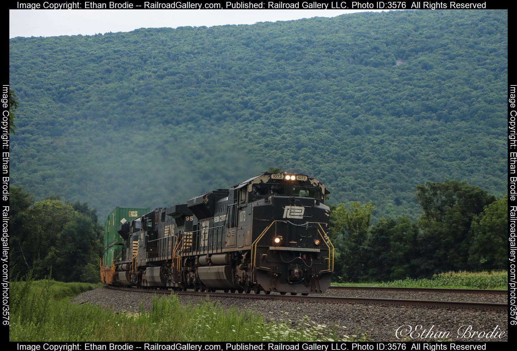 1073 is a class SD70ACe and  is pictured in Mexico, Pennsylvania , United States.  This was taken along the NS Pittsburgh Line on the Norfolk Southern. Photo Copyright: Ethan Brodie uploaded to Railroad Gallery on 07/12/2024. This photograph of 1073 was taken on Sunday, July 31, 2022. All Rights Reserved. 