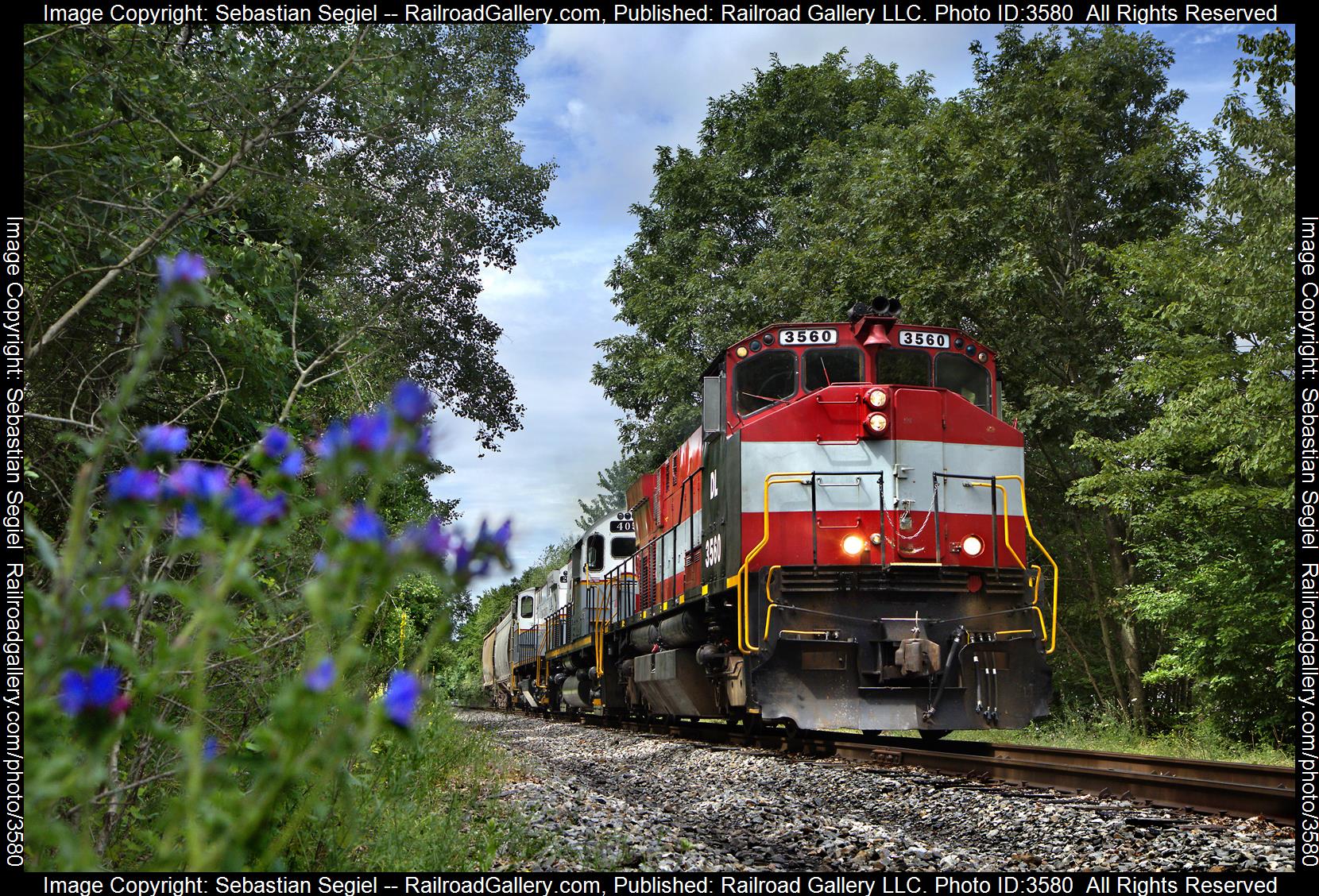 3560 is a class M420W and  is pictured in Carbondale, Pennsylvania, United States.  This was taken along the Carbondale Line on the Delaware Lackawanna. Photo Copyright: Sebastian Segiel uploaded to Railroad Gallery on 07/14/2024. This photograph of 3560 was taken on Friday, July 12, 2024. All Rights Reserved. 