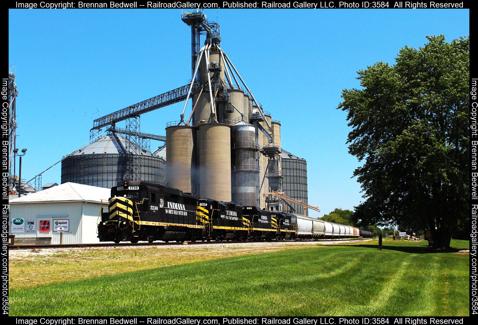 INER 2230 is a class GP30 and  is pictured in Edon, Ohio, United States.  This was taken along the INER on the Indiana Northeastern Railroad. Photo Copyright: Brennan Bedwell uploaded to Railroad Gallery on 07/15/2024. This photograph of INER 2230 was taken on Monday, July 15, 2024. All Rights Reserved. 