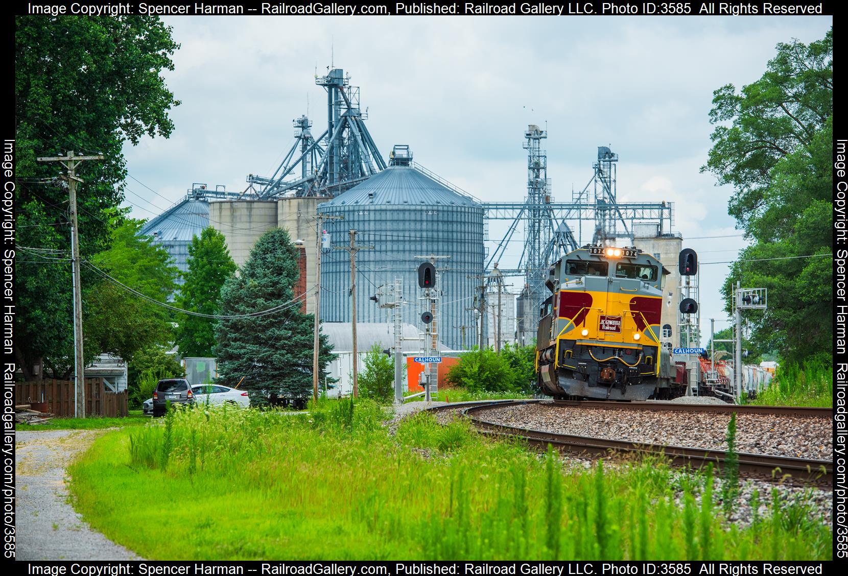 NS 1074 is a class EMD SD70ACe and  is pictured in South Whitley, Indiana, USA.  This was taken along the Chicago District on the Norfolk Southern. Photo Copyright: Spencer Harman uploaded to Railroad Gallery on 07/17/2024. This photograph of NS 1074 was taken on Wednesday, July 17, 2024. All Rights Reserved. 